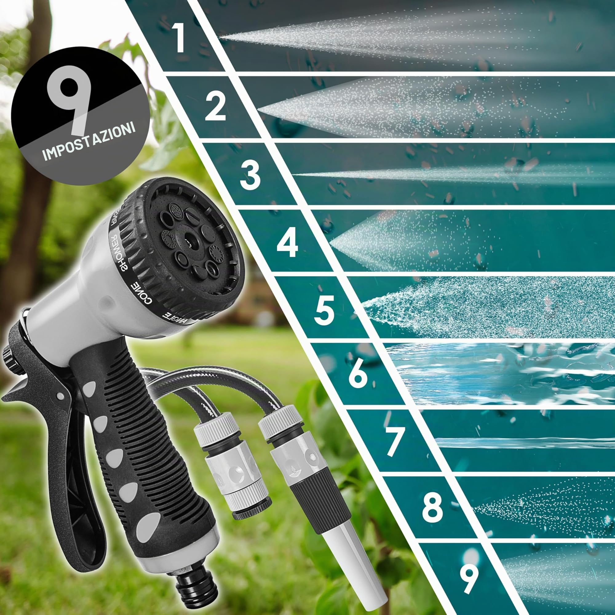 KESSER® Avvolgitore di Tubi Acqua | Doccetta Multipla | Orientabile a 180° | Tappo di riavvolgimento | Cassetta dei Tubi a Parete | Avvolgitubo dell'Acqua | Pompa da Giardino, Arancione, 15 Metri