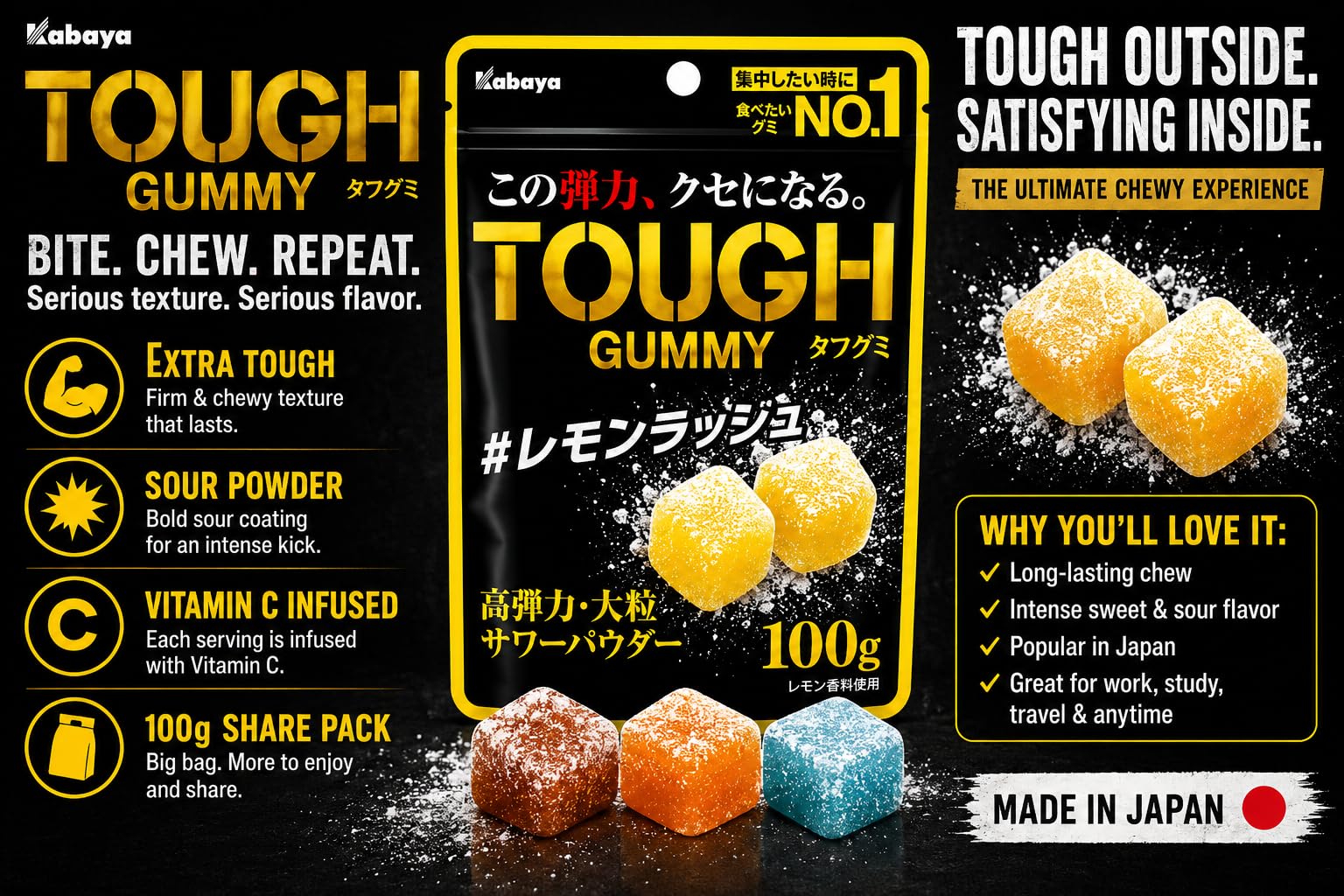 Amazon.com : Konbini Japan - Tough Gummy Japanese Candy Gummies