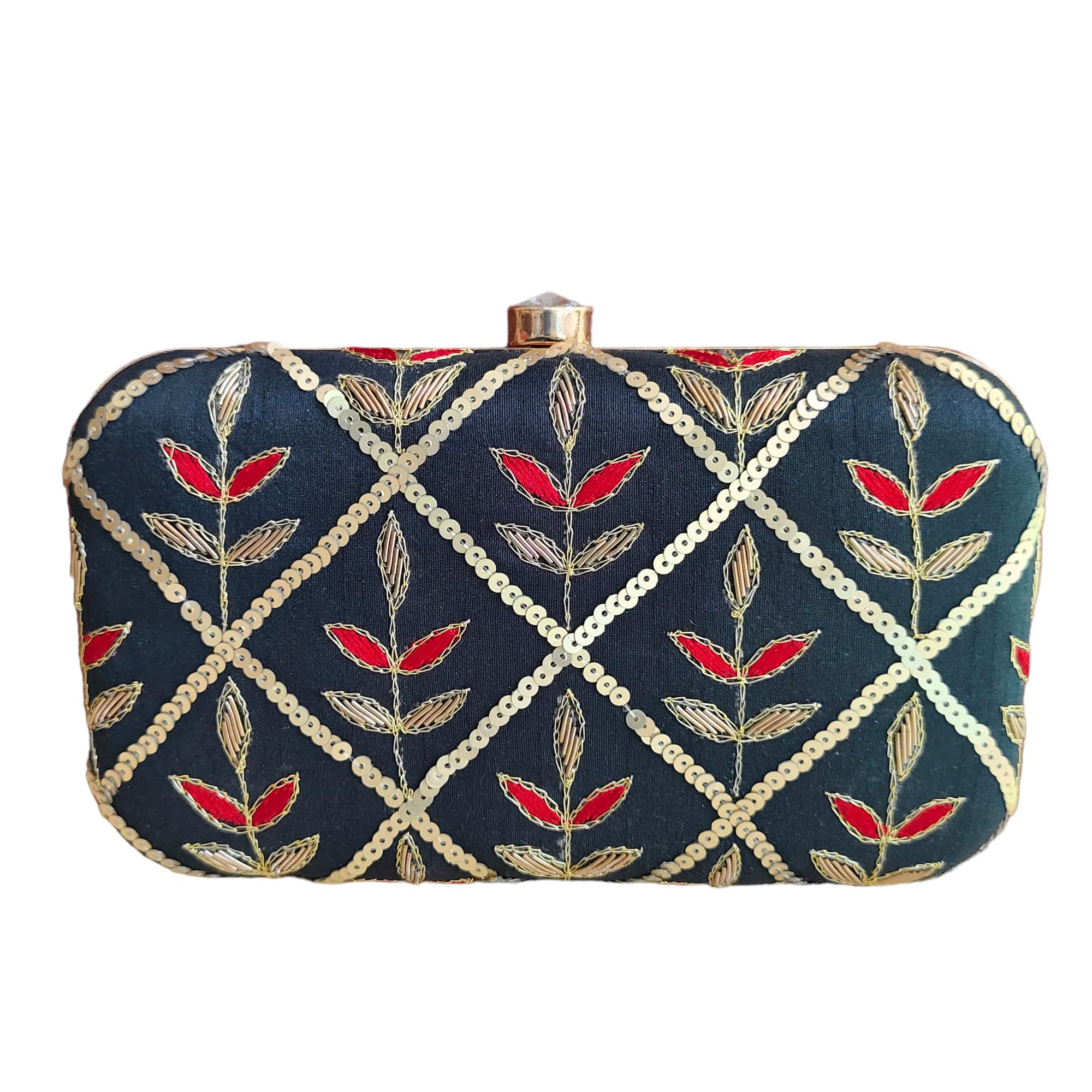 EK PAHECHAN Womens Beautiful Handmade Raw Silk Heavy Embroidery Work Ethnic Clutch/Sling Bag for Parties & Weddings (Black) (B0D1CHDP72) Amazon Price History, Amazon Price Tracker