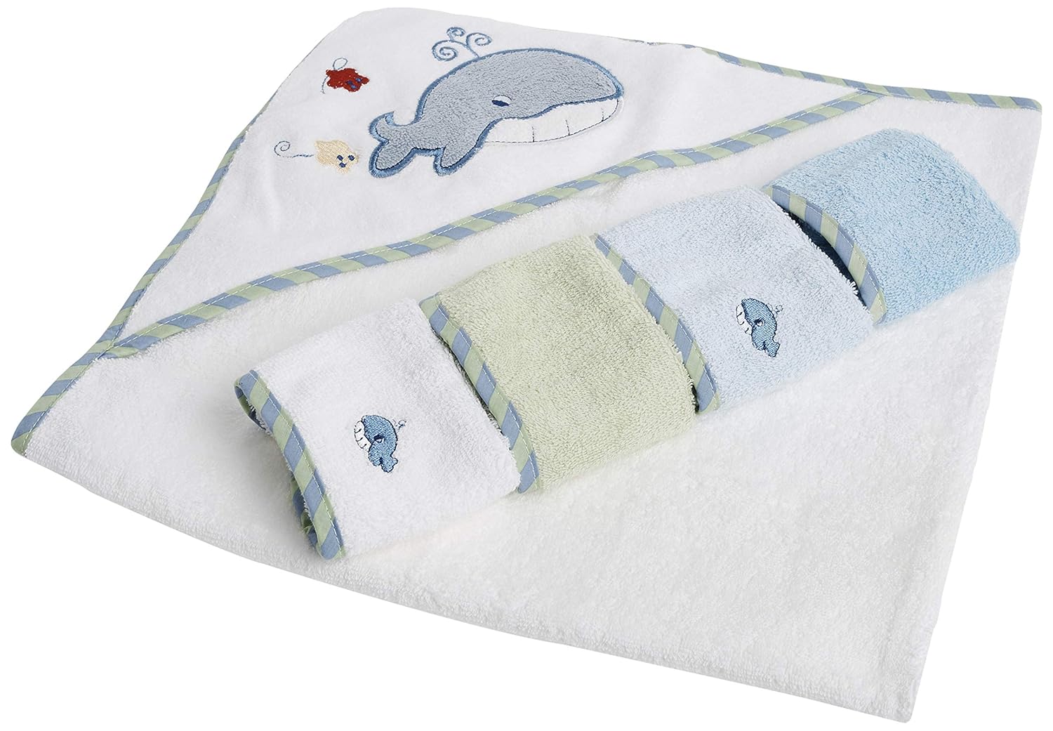 Spasilk Bath Hooded Towels & Washcloths Set for Babies, Hooded Terry Bath Towel & 4 Washcloths, Beige : Hooded Baby Bath Towels : Baby