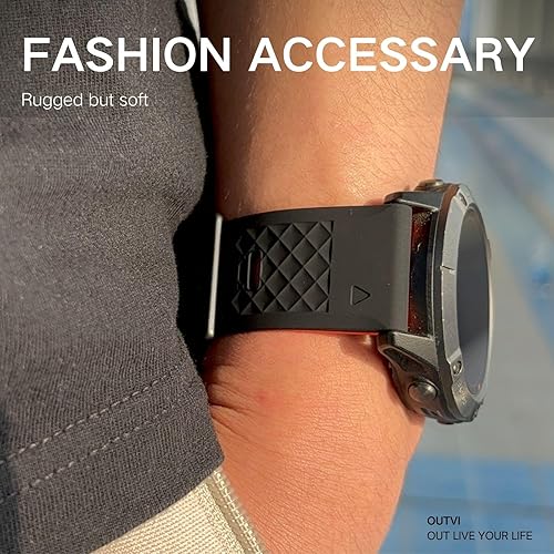 Miniatura 3 de Correa de reloj de 1.024 in para Garmin Fenix 7 x zafiro solar fenix 6x pro solar fenix 5x 3 horas de liberación rápida de silicona reloj de