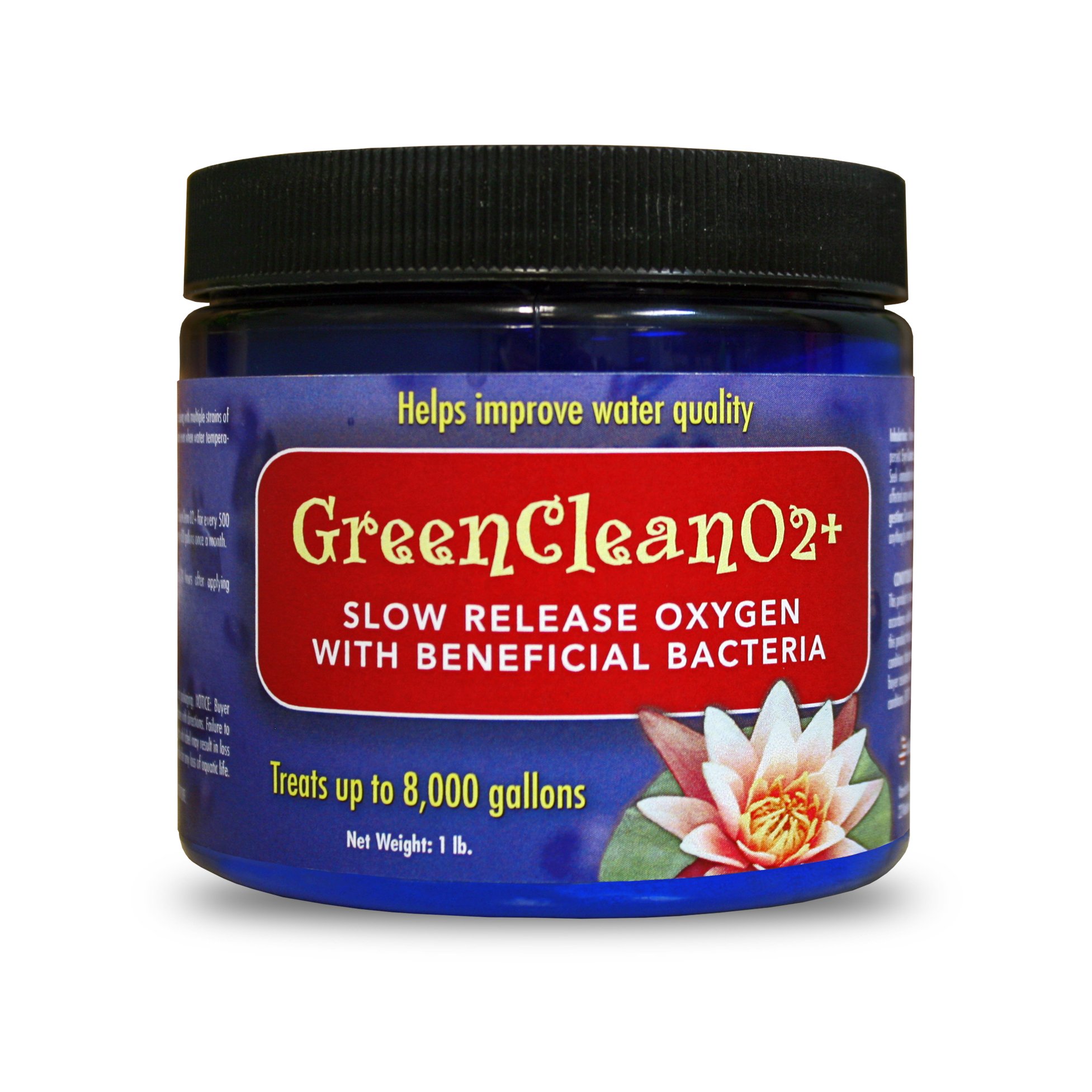 GreenClean O2+ Granular -1 lb - Slow Release Oxygen with Beneficial Bacteria Water Treatment for Koi Ponds and Water Features. Safe for Fish, Plants, Pets and Wildlife.
