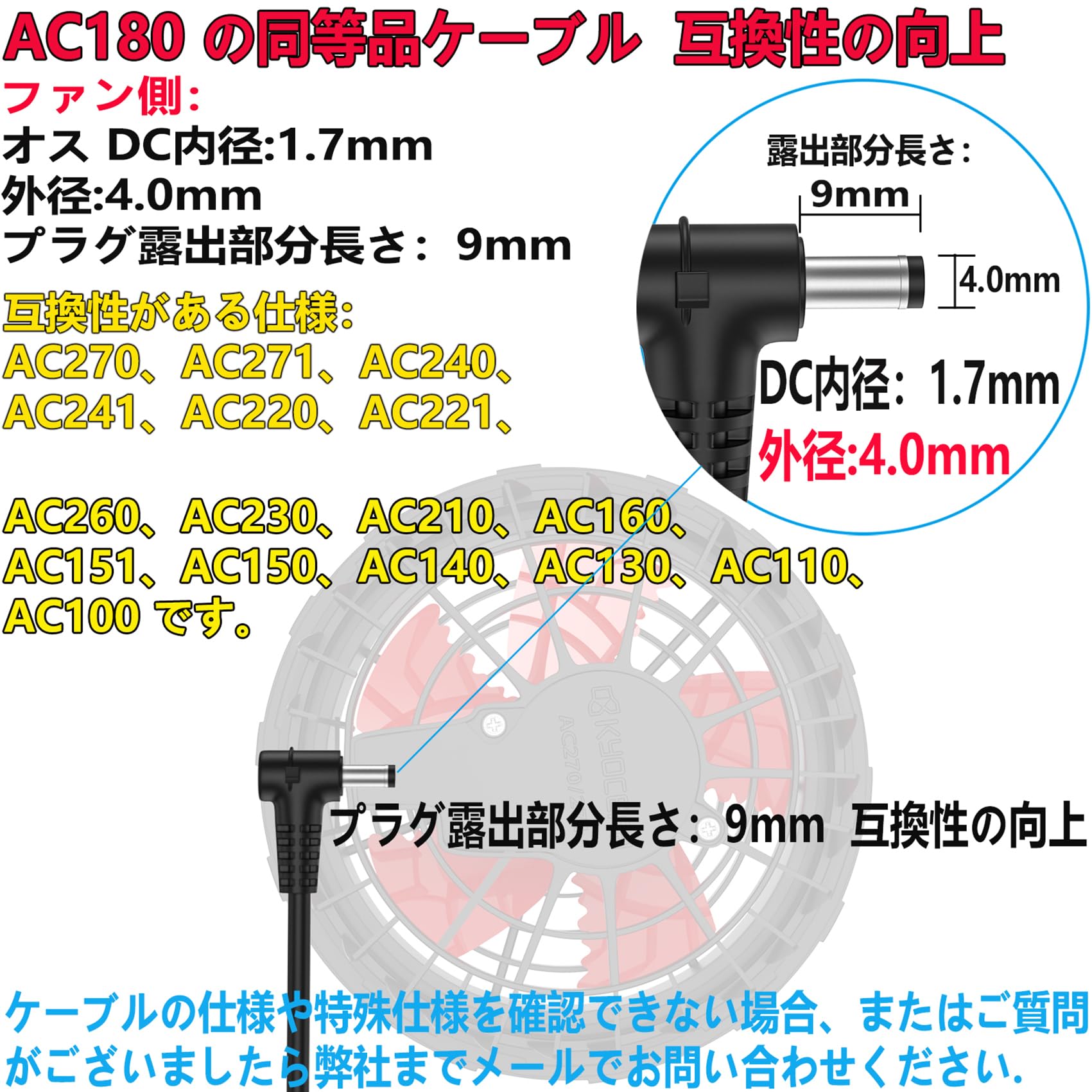 Amazon.co.jp: 空調作業服ファンケーブル BURTLE バートル AC180 の