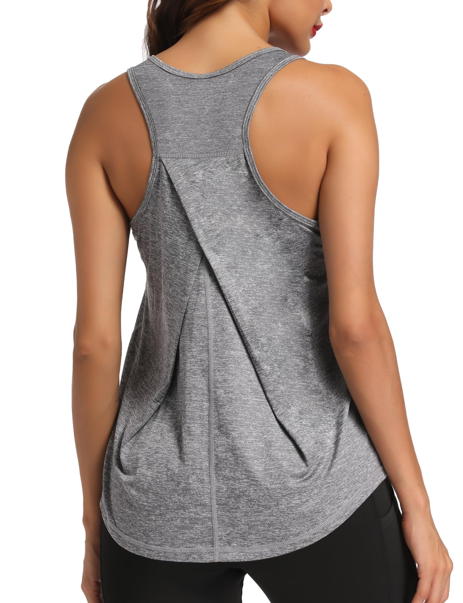 Gym Tops para Mujer Camisetas sin Mangas Yoga Fitness Camisetas Racerback Sports Top Mujer — view 13