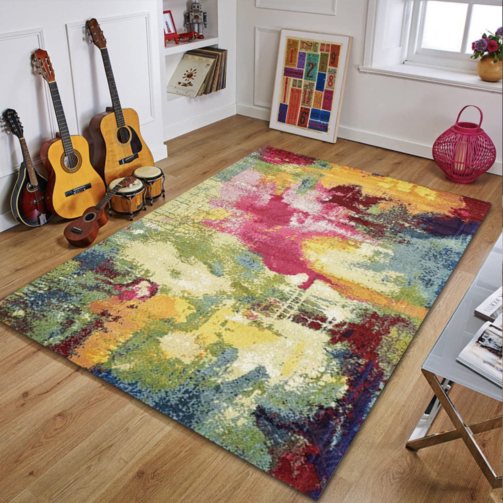 Tapijt 160x230cm Zacht Kortpolig Grote Gebied Tapijten Woonkamer Eetkamer Slaapkamer Vloerkleed Antislip Kinderkamer Veelkleurig Groen Bloemen Vintage Rectangular 160 X 230 Cm 3294387703