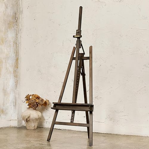 ATWORTH Caballete de arte de estudio, caballete de madera de haya maciza para artista, sostiene lienzo de hasta 48 pulgadas, soporte ajustable con