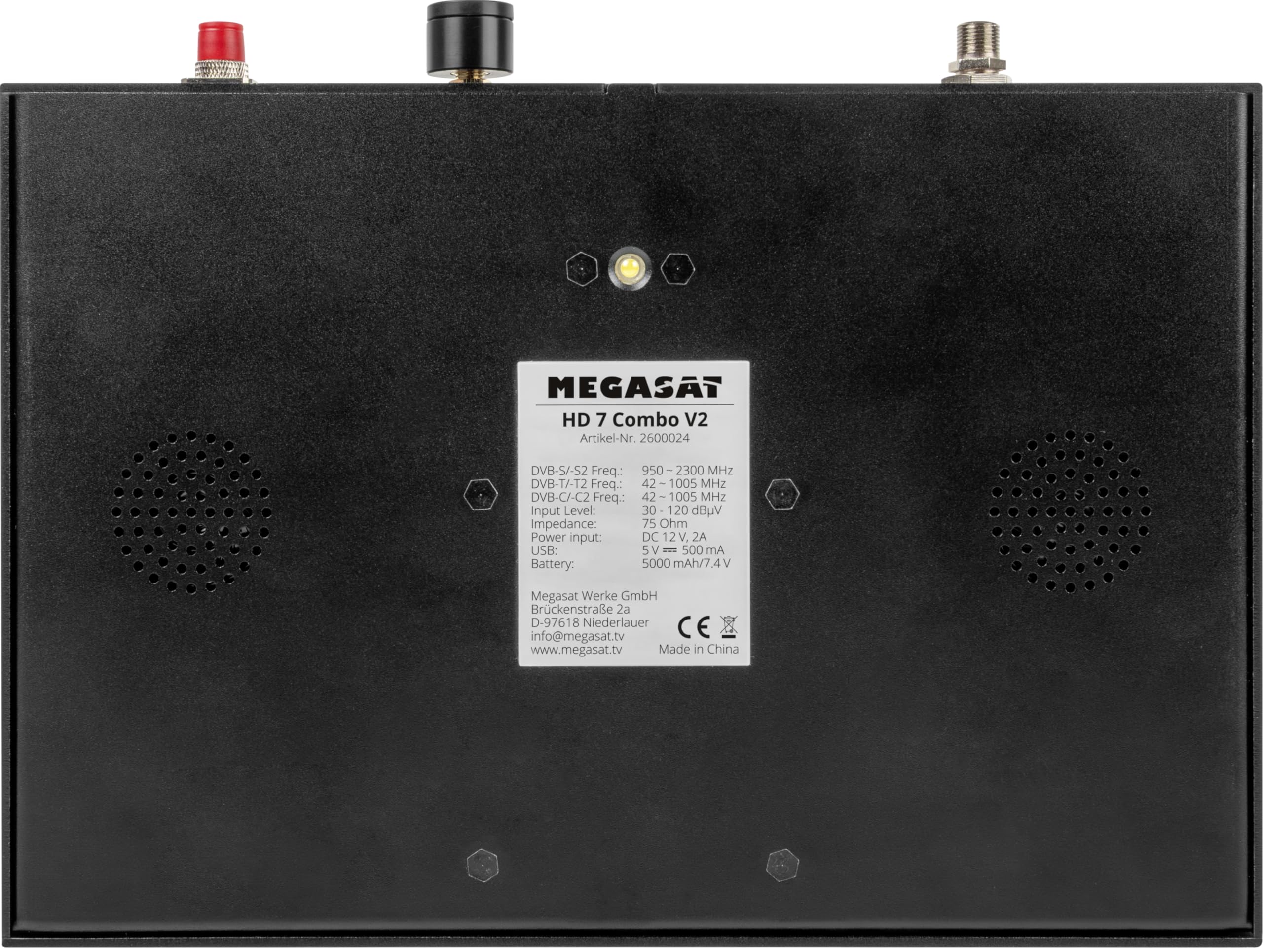 Megasat HD 7 Combo V2 – Combo-Messgerät mit Live-TV-Bild – Schwarz | Für DVB-S, DVB-S2, DVB-T, DVB-T2, DVB-C, DAB+, Unicable, 8,9″ Farbdisplay, Touchdisplay, Akku, Lampe