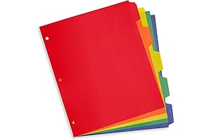 Blue Summit Supplies 5 Dividers, 15 Tabs, Assorted Colors