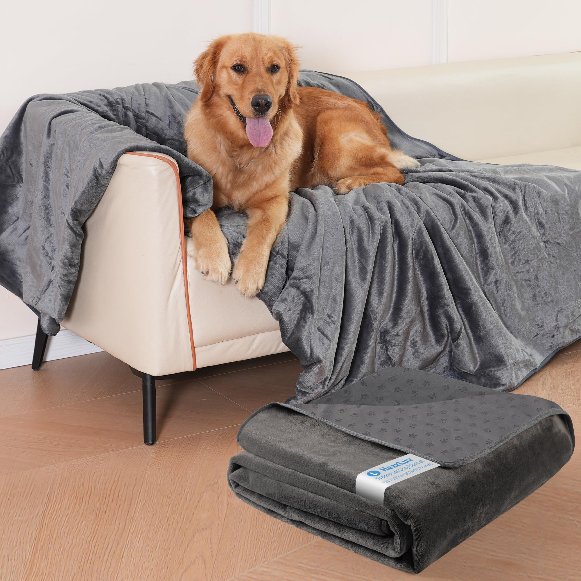 Couverture Imperméable pour Chien 152x203 cm, Plaid pour Animaux en Flanelle Lavable pour Canapé et Lit, Antidérapant, Protecteur de Meubles pour Chiens et Chats de Petite à Arande Taille