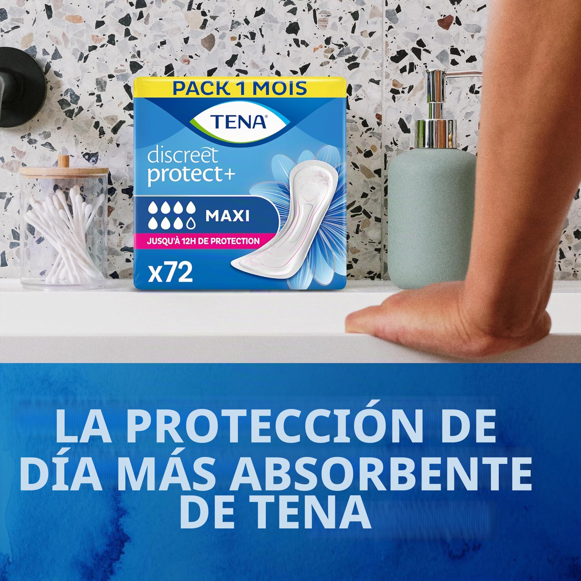 TENA Discreet Maxi x72 Compresas Muy Absorbentes Incontinencia Pérdidas Orina 12 Horas Sequedad