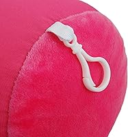 Vista 5 de Almohada de viaje de tubo de microcuentas - Almohada compacta para el cuello para avión, automóvil o hogar - Almohada de apoyo lumbar suave - Rosa