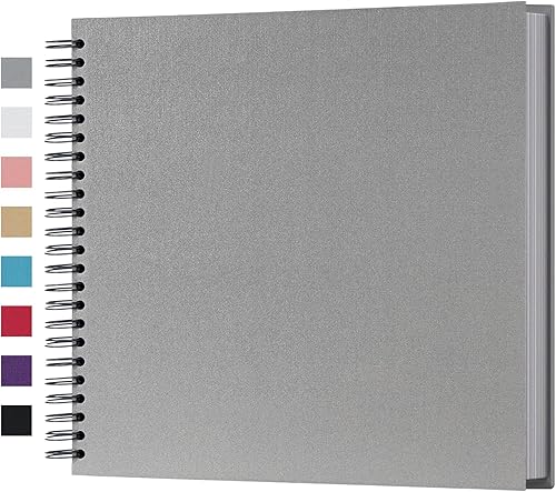 Miniatura 45 de potricher Álbum de fotos para scrapbook DIY de 8 x 8 pulgadas, 80 páginas, papel kraft grueso en blanco amarillo, libro de recuerdos para bodas