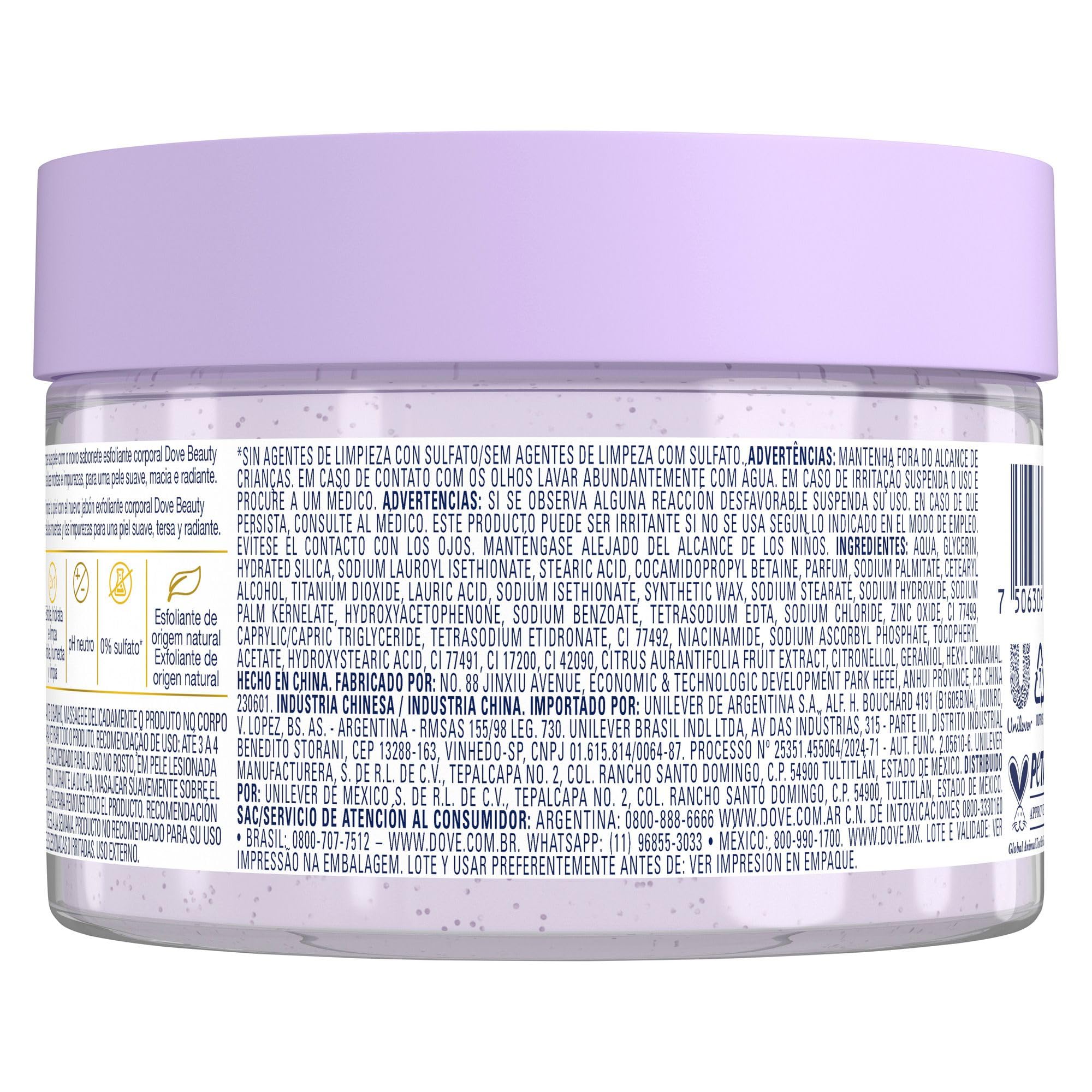 Dove Beauty Scrub Esfoliante Corporal de Amora e Frutas Cítricas 280g Imagem 3