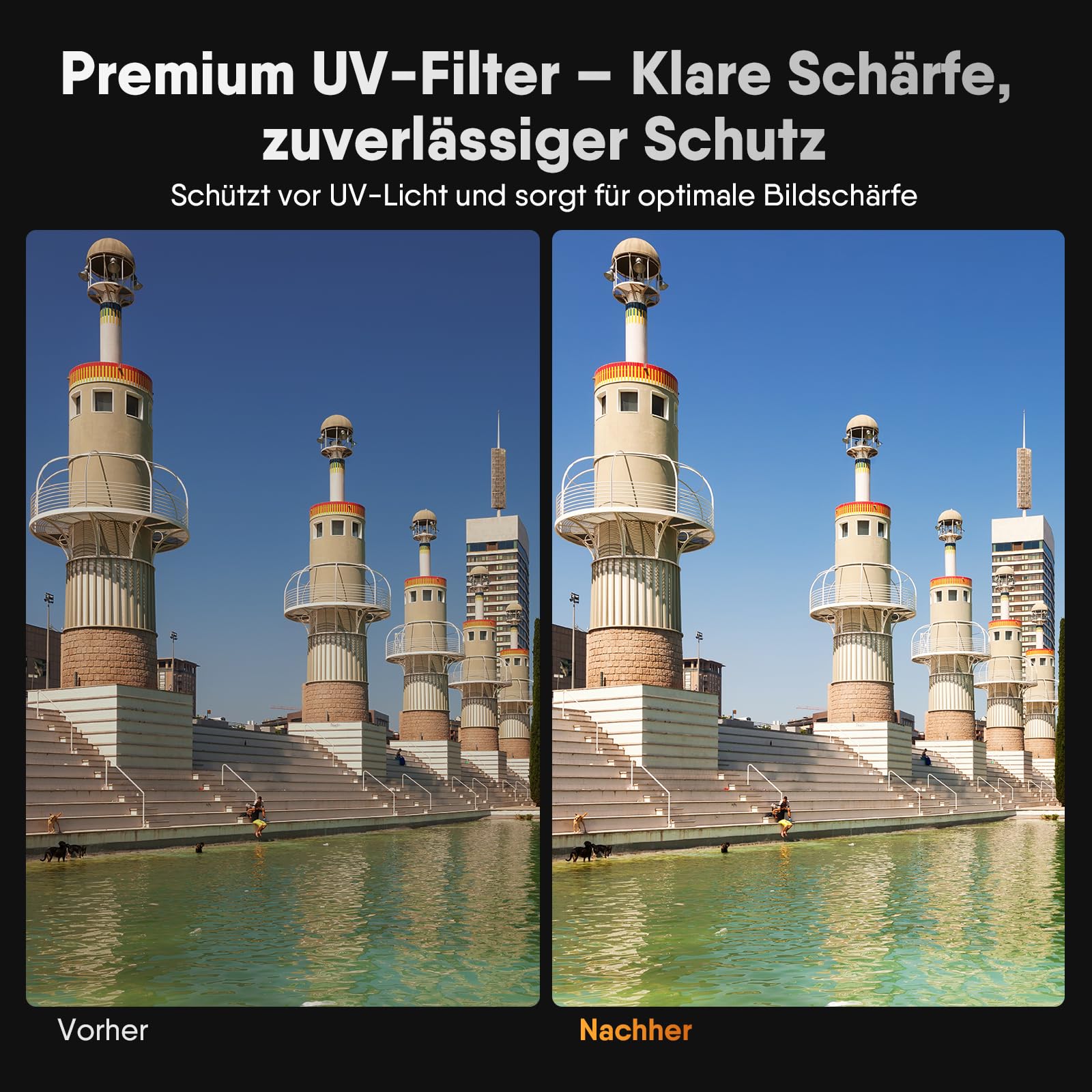 Rollei Premium Rundfilter UV-Filter 62 mm Schutzfilter Ultraviolett Filter Spezieller Beschichtung 99% Lichtdurchlässigkeit Schraubfilter für Kameraobjektive UV-Filter-Schutzfilter – Bild 3