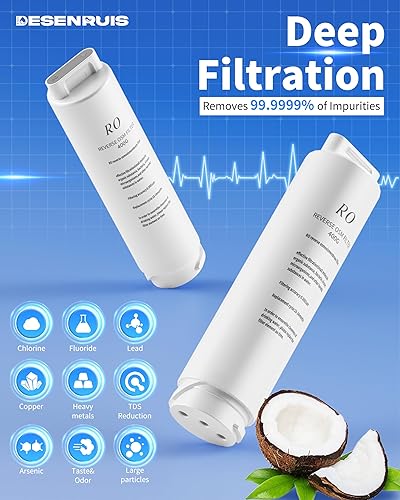 Miniatura 4 de Sistema de ósmosis inversa, filtro de agua de ósmosis inversa dual, flujo rápido de 800 GPD, 31 puro para drenar, sistema RO bajo el fregadero sin