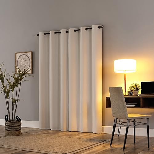 Miniatura 2 de Sun Zero Tulare - Cortina opaca térmica con ojales y textura completa, 40 x 63 pulgadas, color blanco