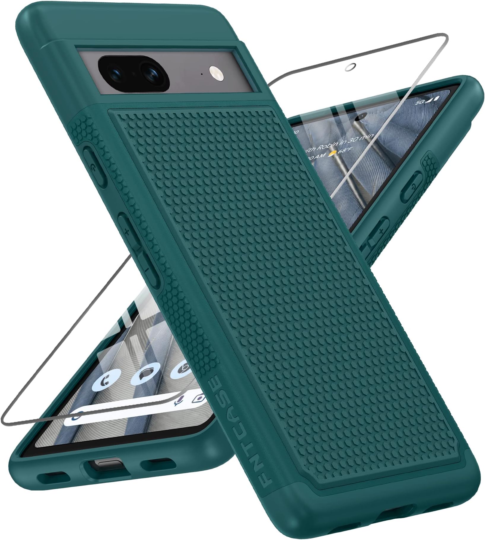 FNTCASEfor Google Pixel 7A Case: Dual Layer Drop Protection Tough Phone Case 360 Military Grade Protective Shockproof Hard Mobile Cover Rugged Matte Heavy Duty Shatterproof Aesthetic Cases Green