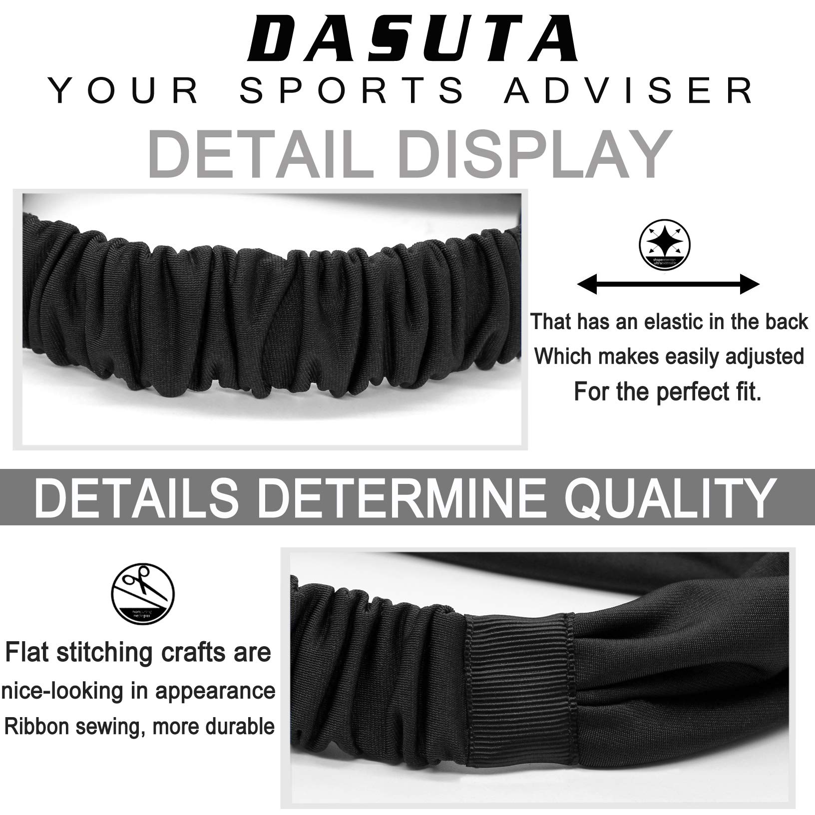 Under Armour - Lot De 6 Bandeaux De Sport Fins - Noir Et Blanc