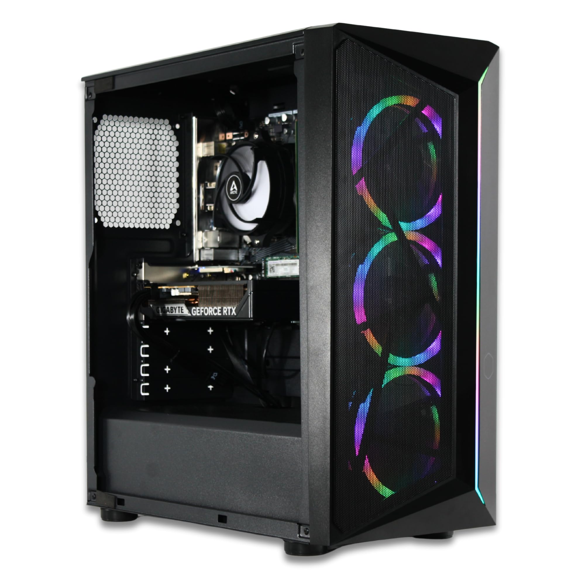 XUM CMP 510 Gaming PC AMD Ryzen 5 5500, RTX 5060 8GB, 32GB DDR4 RAM, 512GB NVMe SSD, 1TB HDD, 650W PSU 80+ Bronze, aRGB, WiFi 5, Windows 11 Home, Creator Gaming, Black Case — view 9