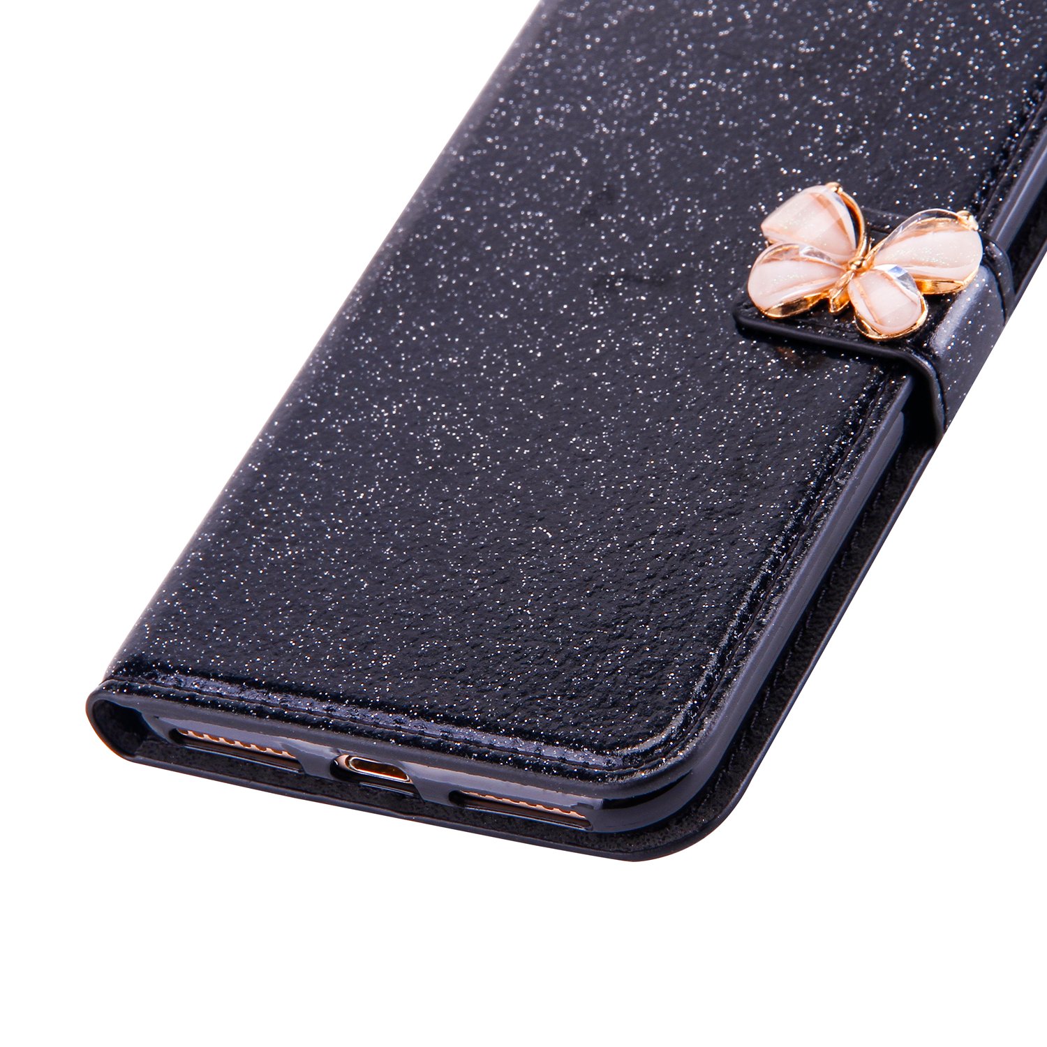 HiCASE Pro Cover Per Huawei P Smart Z - Flip Case In Pelle PU Con Portafoglio E Glitter, Custodia A Libro Con Chiusura Magnetica E Supporto - 4