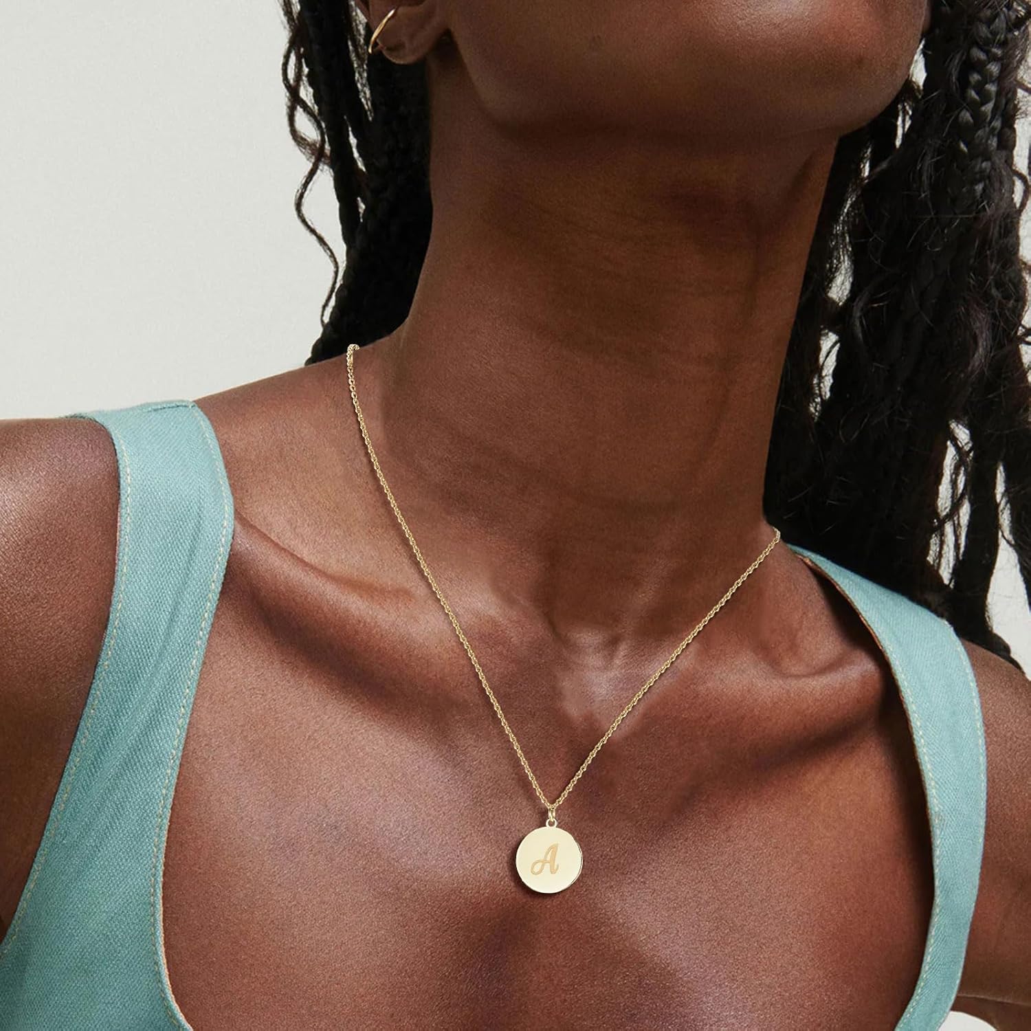 KSF Gold Layered Necklaces for Women Trendy - 14K Gold Plated Layered Choker Initial Letter Coin Pendants Necklace Stack Paperclip Chain Gold Jewelry Gifts Set Non Tarnish - Image 4