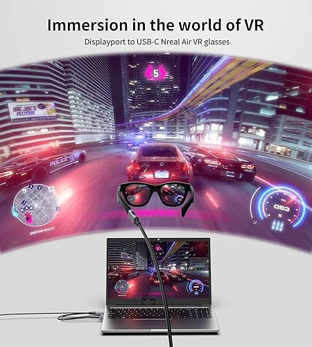 Miniatura 2 de fairikabe Cable DisplayPort a USB C 4K 60Hz, fuente DisplayPort unidireccional de 6.6 pies a USB-C para pantalla de estudio, monitor portátil de