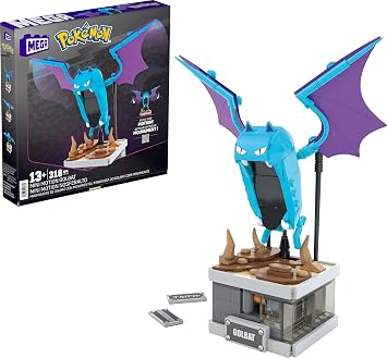 MEGA Pokemon Building Toys Set Mini Motion Golbat with 313 Pieces, Wing Flapping Motion, 5 Inches Tall, for Adult Collectors