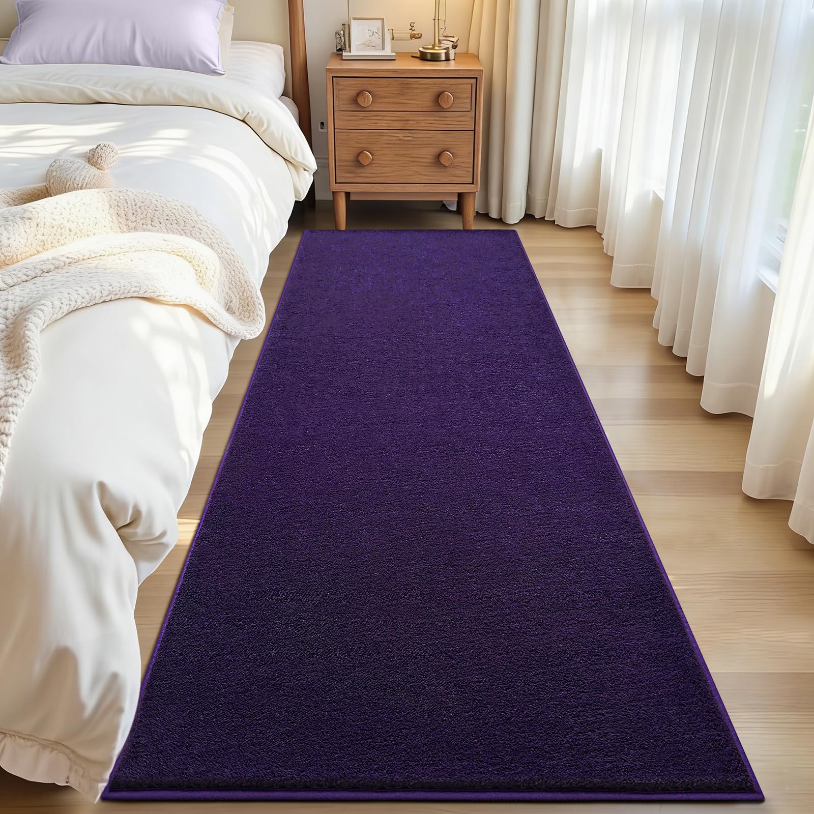 ISEAU 2x6 Purple Memory Foam Runner Rug