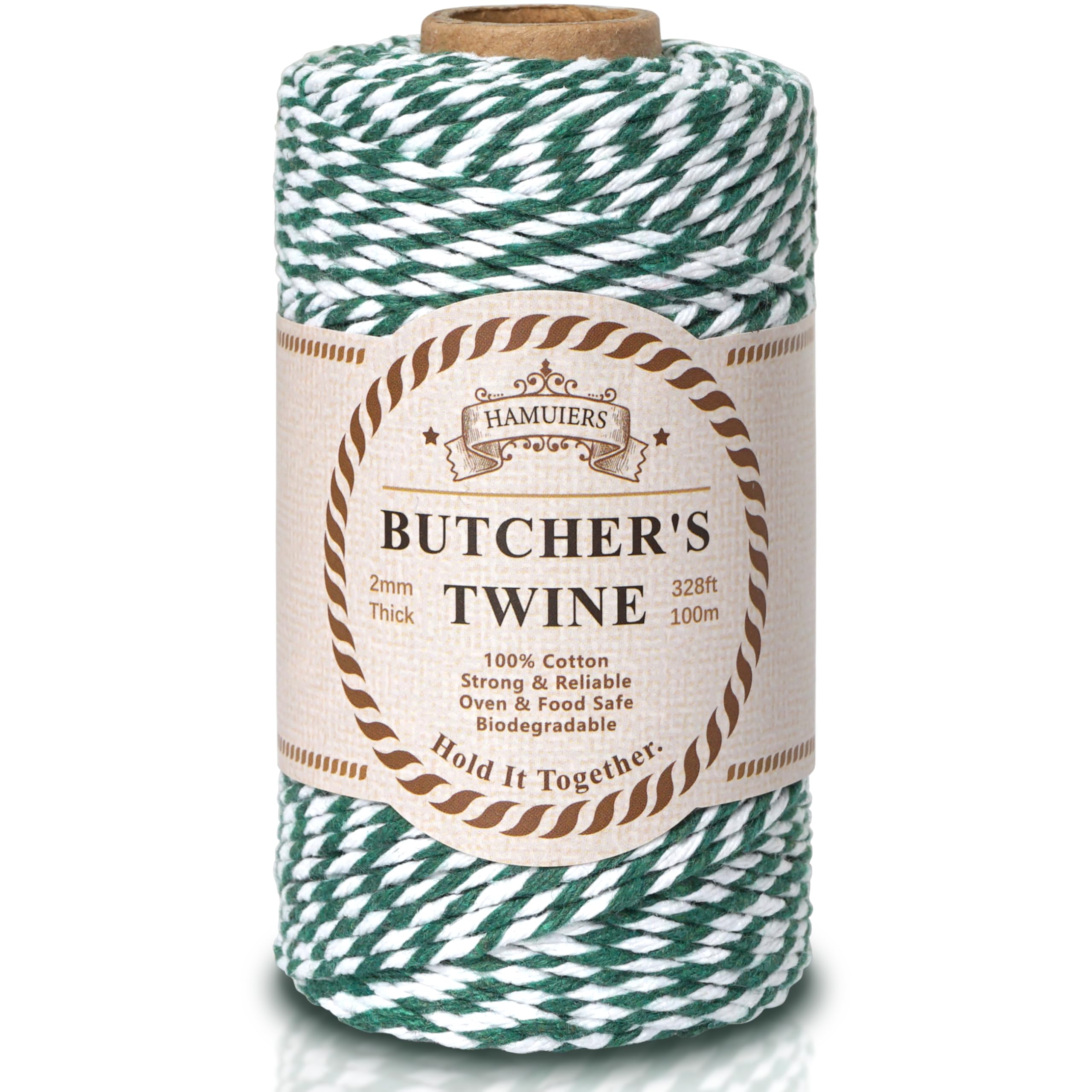 Cotton Twine String, 328 Feet Green & White - Christmas Twine for Gift Wrapping, Crafts, Baking, Butchers, Holiday Decorations, DIY, Kitchen & Gardening-image-19