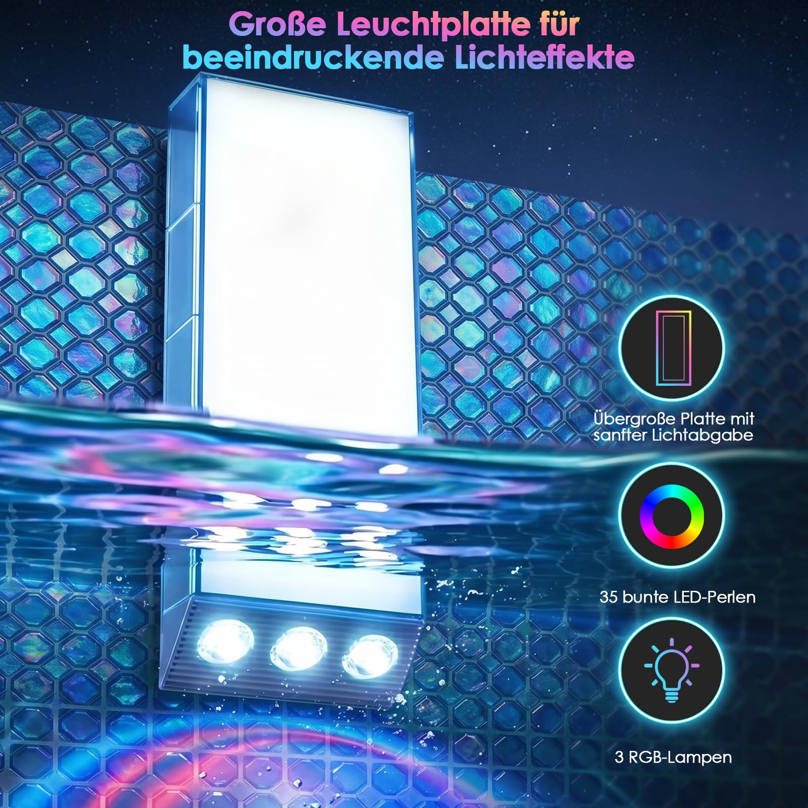 Tomshine Solar Poolbeleuchtung für Unterwasser und Aufstellpools