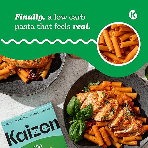 Miniatura 4 de KAIZEN KETO Pasta Ziti  2 carbohidratos netos, 0.57 onzas de proteína, sin gluten, pasta keto hecha con harina de lupini de alta fibra, 8 onzas