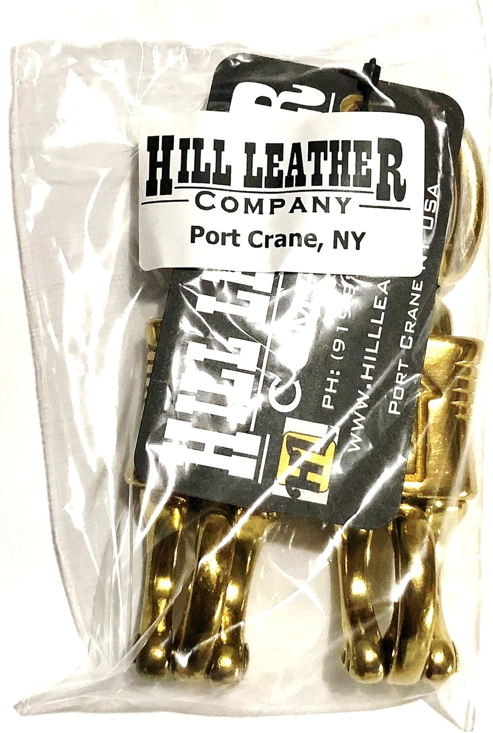 Hill Leather Company 2 Pack Solid Brass Quick Release Panic Snap W/Round Swivel 1" by 4-1/2"