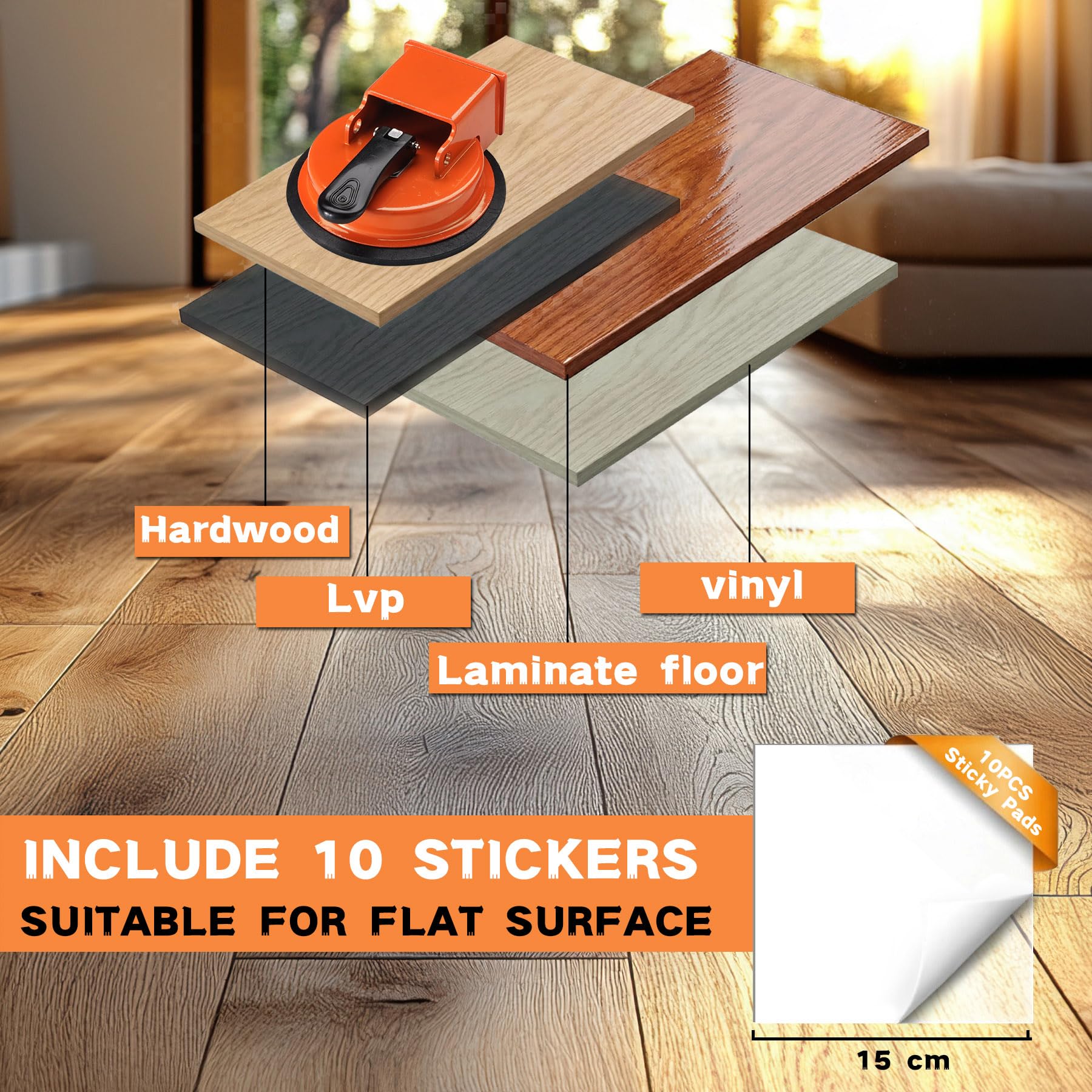 REXBETI Kit de instalación de suelos de madera laminada con 30 espaciadores, bloque de roscado mejorado, barra de tracción y mazo