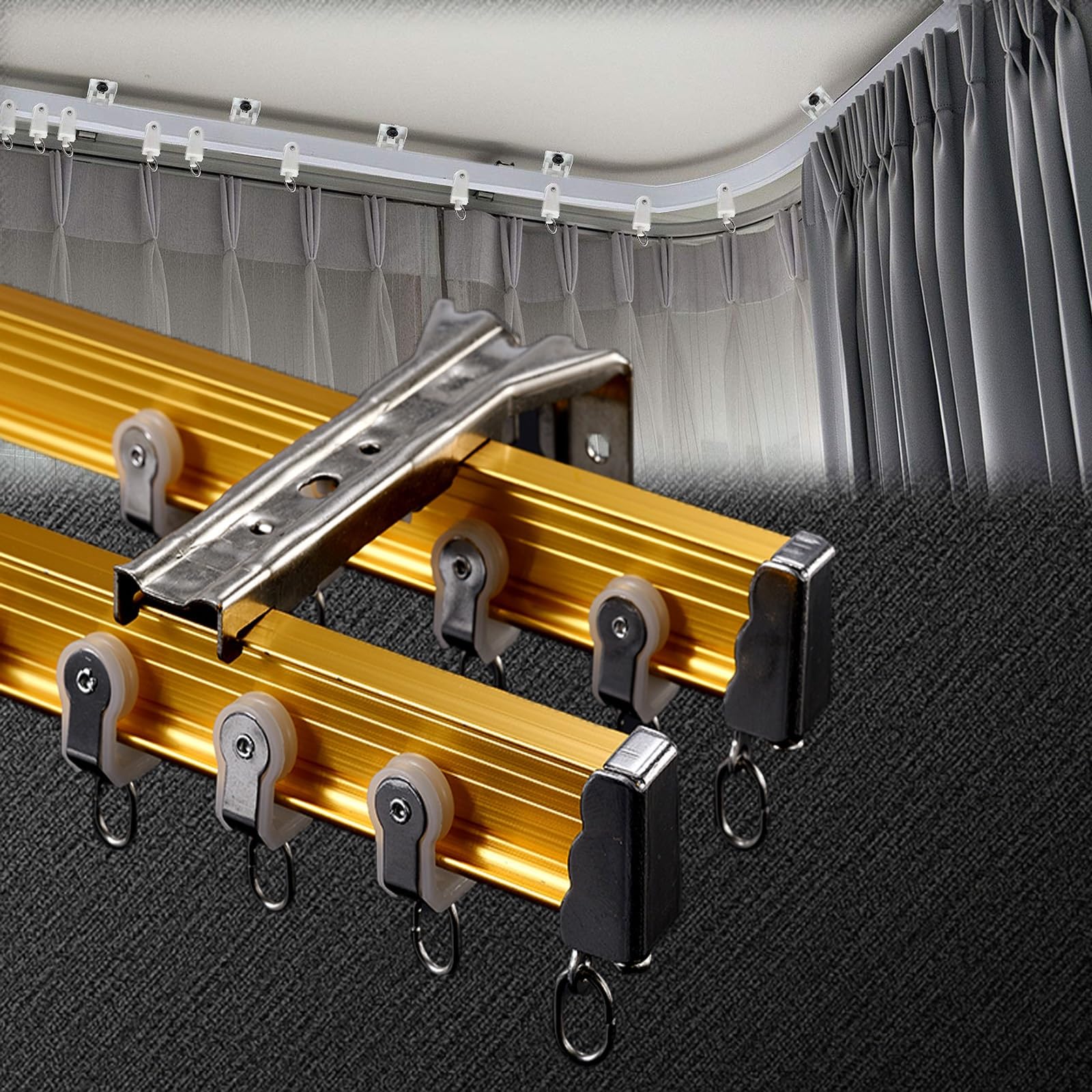 Lot de 2 rails muraux flexibles et pliables en aluminium pour rail en forme de L - 4 m de long - Parfait pour la décoration d'intérieur et les solutions d'éclairage