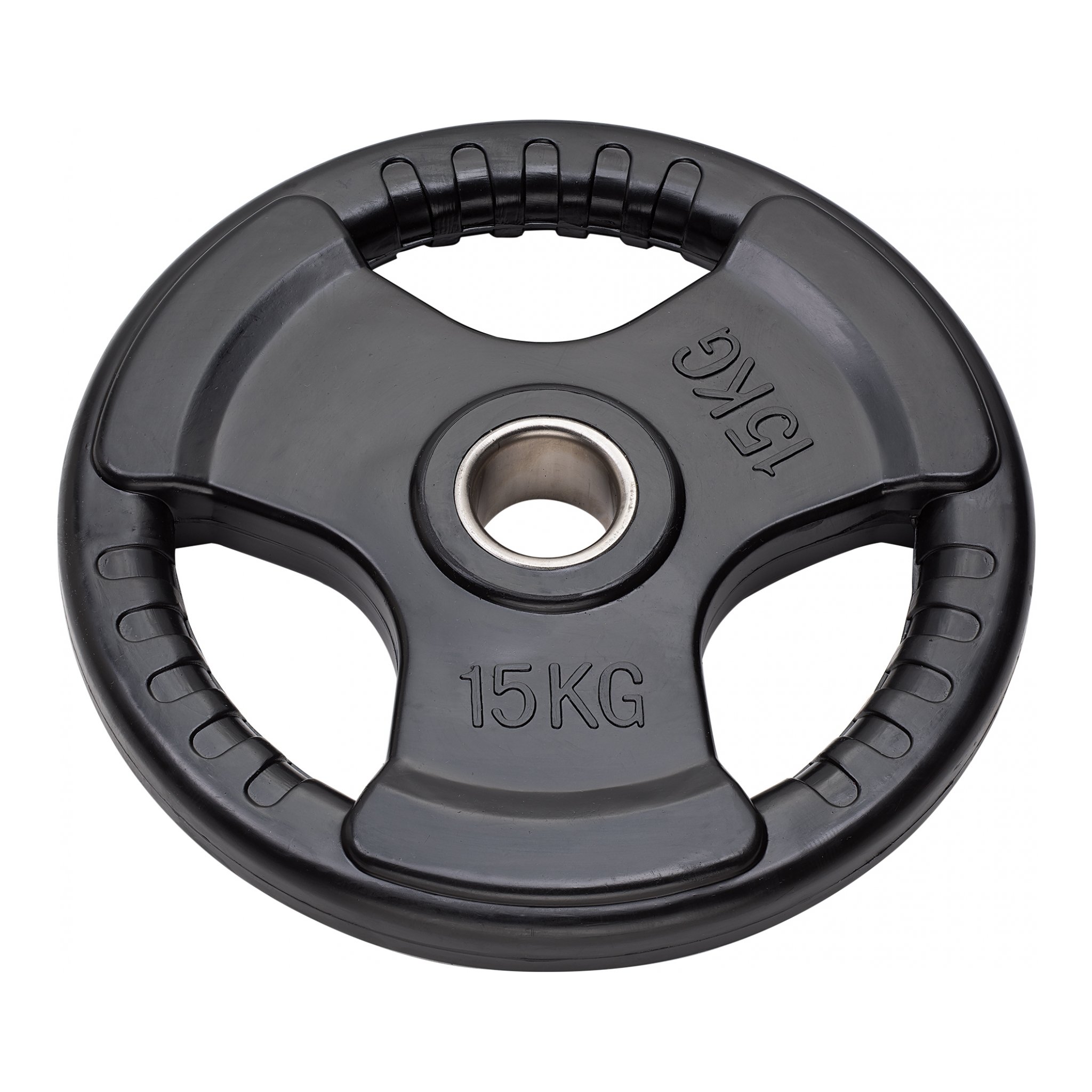 JK Fitness Diamond, Disco GHISA OLIMPIONICO GOMMATO Tri-Grip Foro Ø50 mm da 15 kg Unisex Adulto, Nero, Taglia Unica