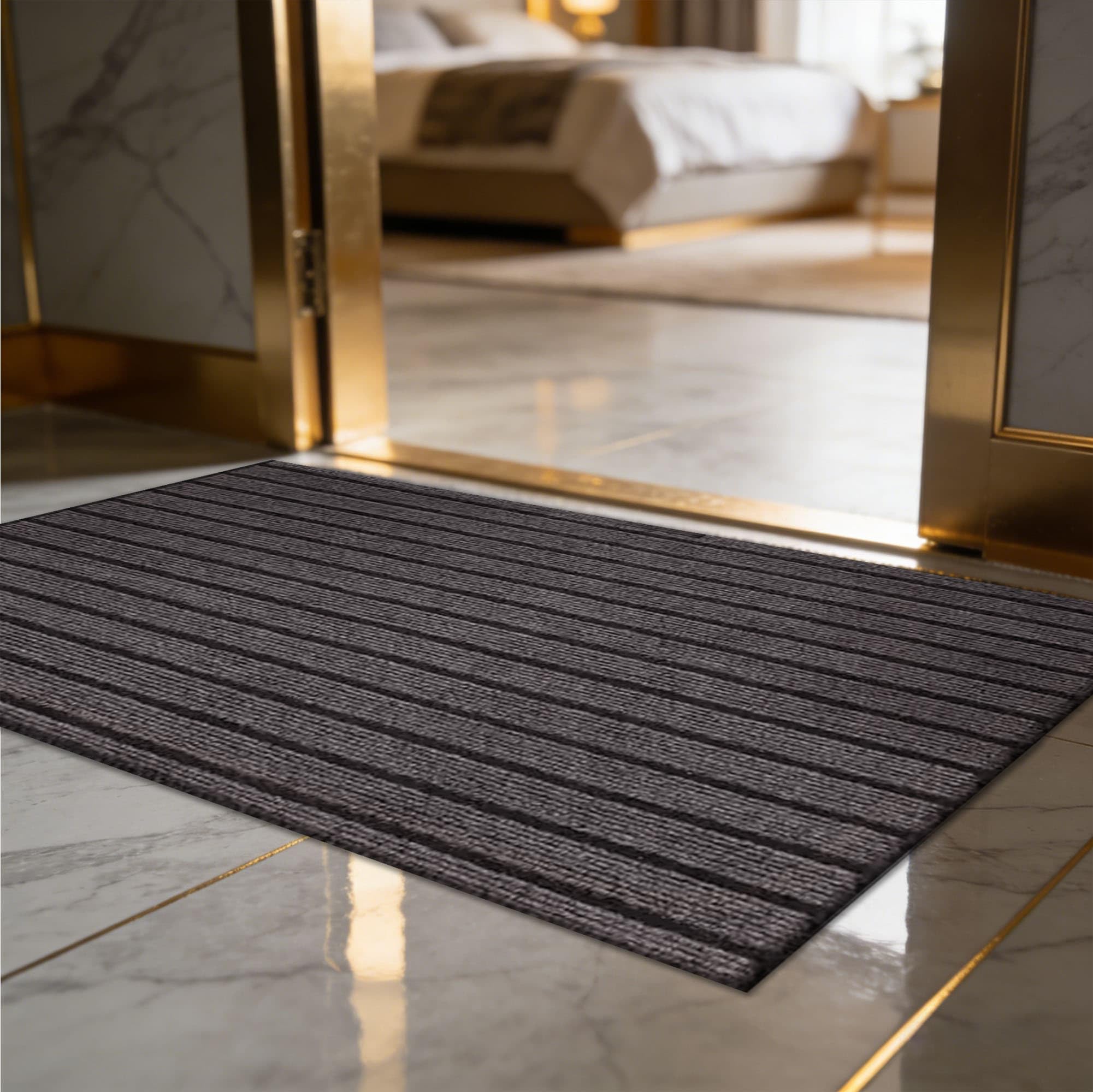 GUOZHEN Kitchen Mat 130 x 150 cm Non Slippery Heavy Duty Non Slip Rubber Backed Door Mats Outdoor Indoor Outdoor for Hallway Kitchen Bedroom Laundry Office, Grey
