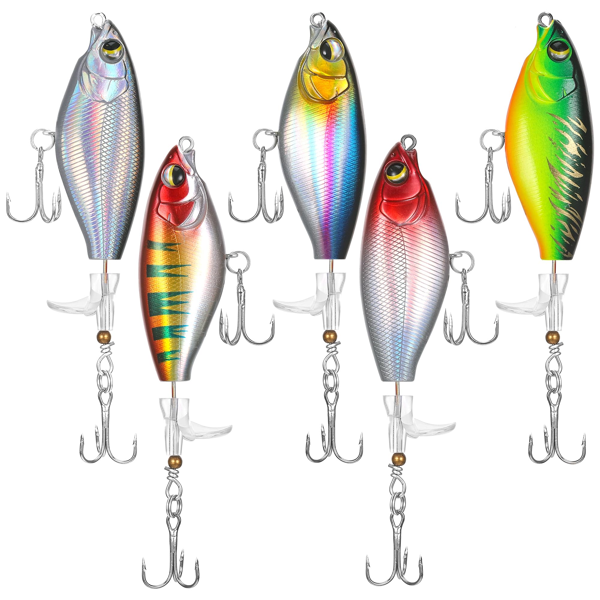 Leurre Flottant Whopper Plopper TABKSOLA – Queue Hélice, Yeux 3D, Pour Brochet Et Bar