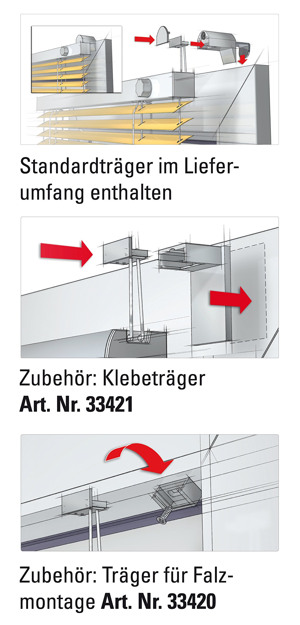 Gardinia 33432, Easyfix/Klemmfix Jalousie, individuell höhenverstellbar, zum Klemmen, 80 x 130 cm, Silber