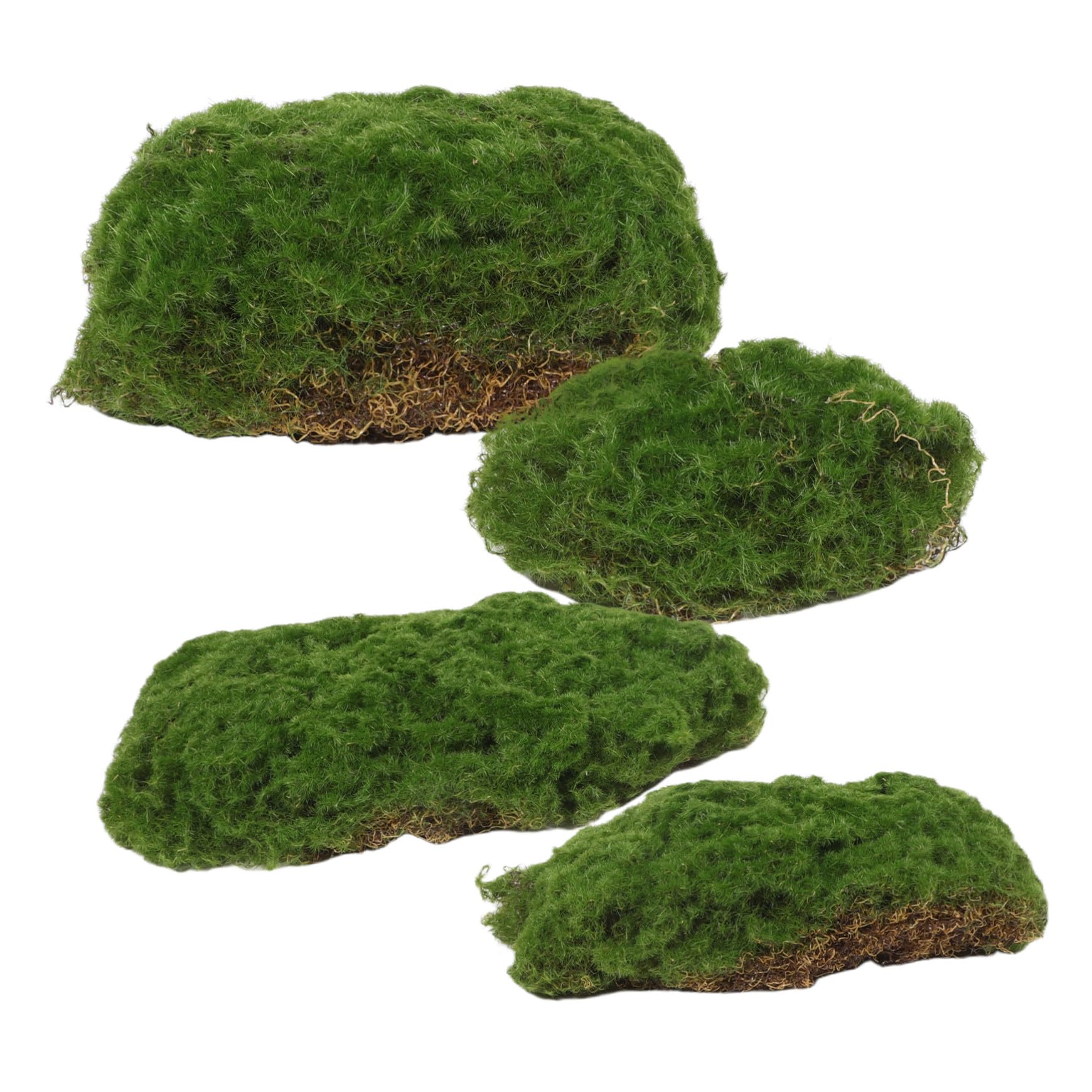 Zerodeko Rocas de Musgo Falsas 4 Piezas de Resina Espuma Flocking