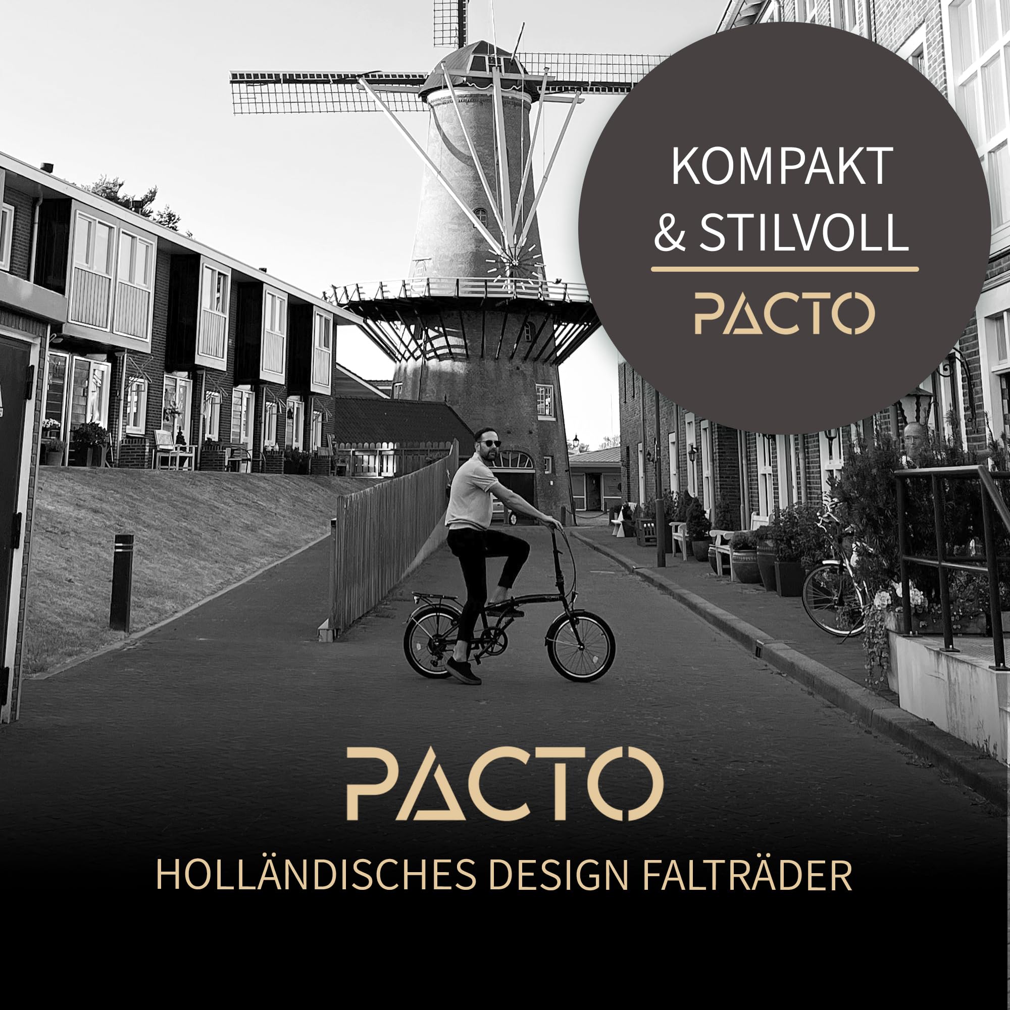 PACTO-Eight Hochwertiges Faltrad 27cm Stahlrahmen 20 Zoll Doppelwandige Aluminiumfelgen 6 Gang Shimano Umwerfer Klapprad Faltrad Zusammenklappbares Kompaktes Falträder Erwachsene