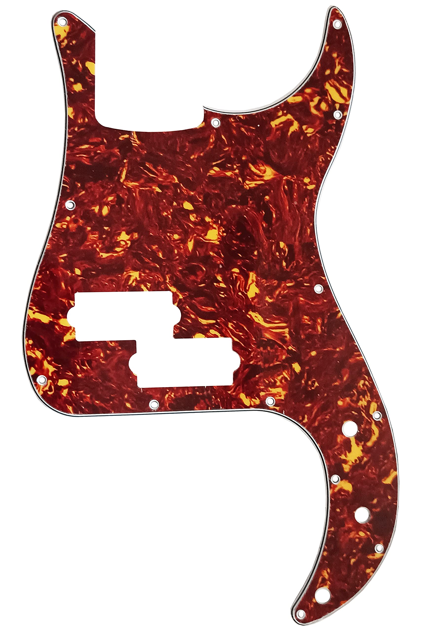sdhengyee 13 Hole Precision Bass Pickguard P Bass Scratch Plate Fits American USA/Mexican Fender Precision Bass,4Ply Vintage Tortoise