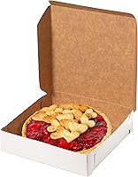 Vista 12 de Fit Meal Prep Paquete de 25 cajas de pastelería de 9 x 9 x 3 pulgadas, caja de panadería blanca para galletas, cartón de papel kraft compostable