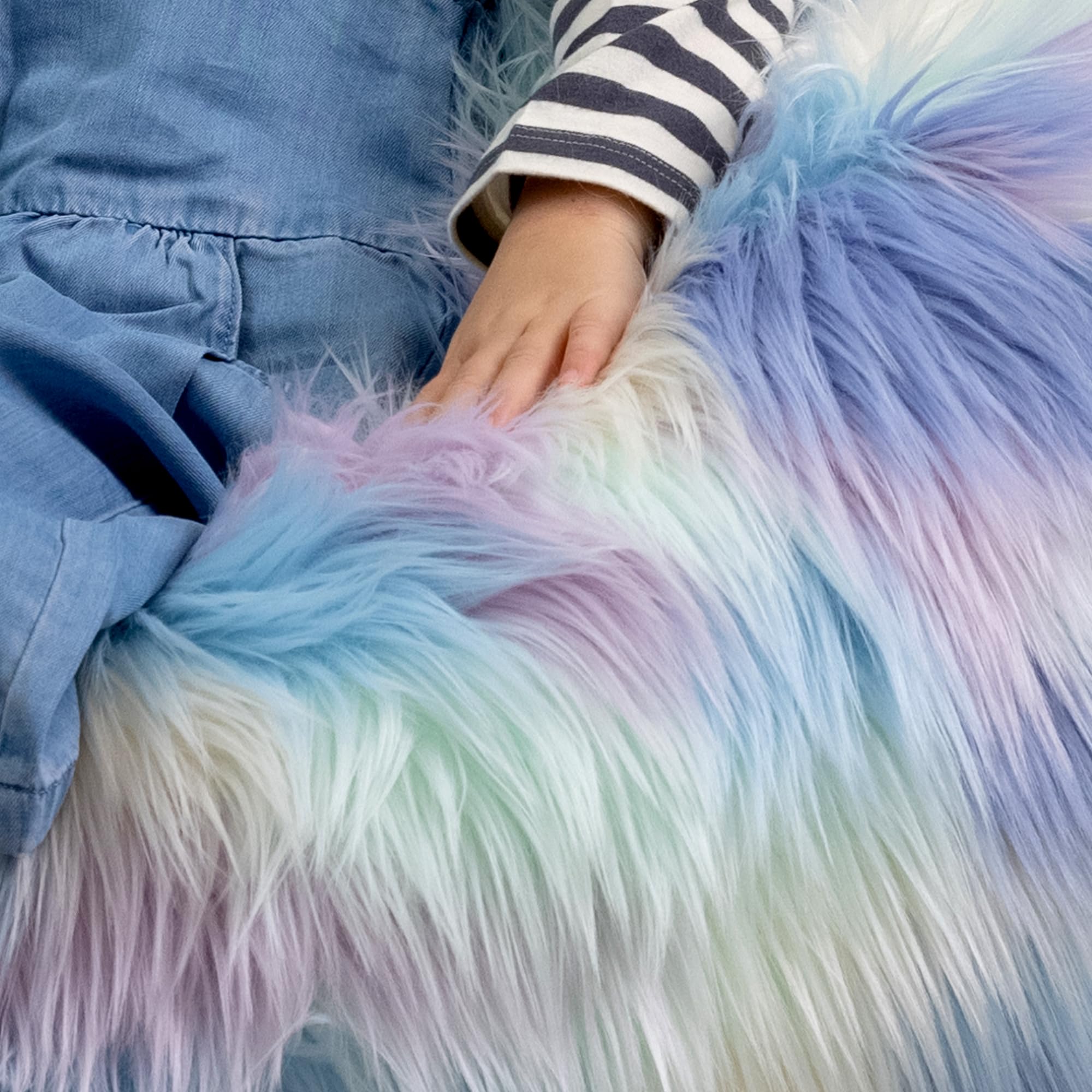 Icon Kingston Sitzsack Kinder, Unicorn, Flauschiger Kunstpelzstoff, Sitzsack Flauschig mit Füllung, Bequemer Kinder Sessel, Kuschelsessel, Lese Sessel, Schlafzimmer, Kinderzimmer, Spielzimmer