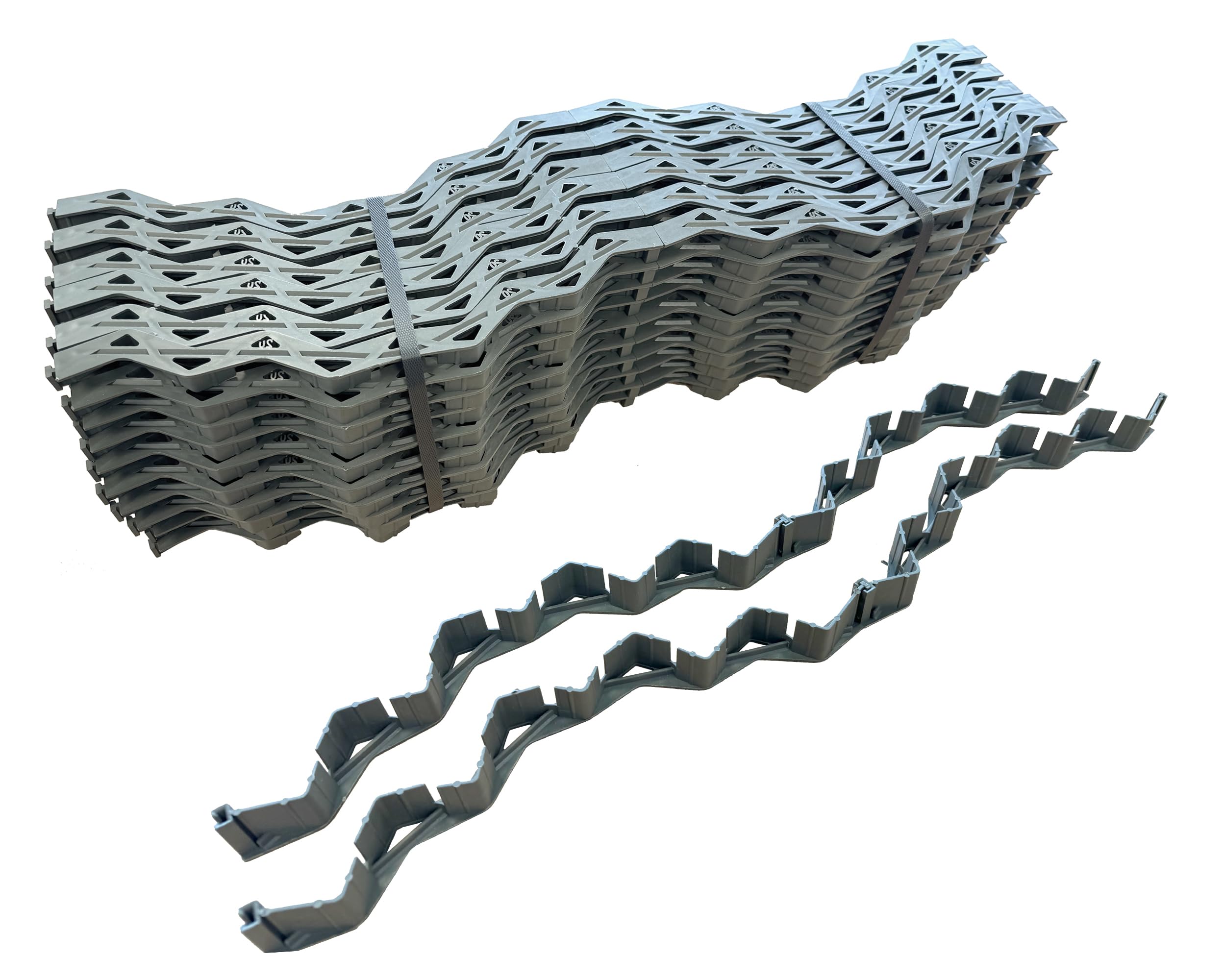 DRUZACK Drunterleiste 30 mm – 42 Stück (34 lfm) Abstandhalter für Baustahlmatten – Betondeckung 30 mm – 80 cm Länge – für 30 m² Fundament, Bodenplatten & Betonbau