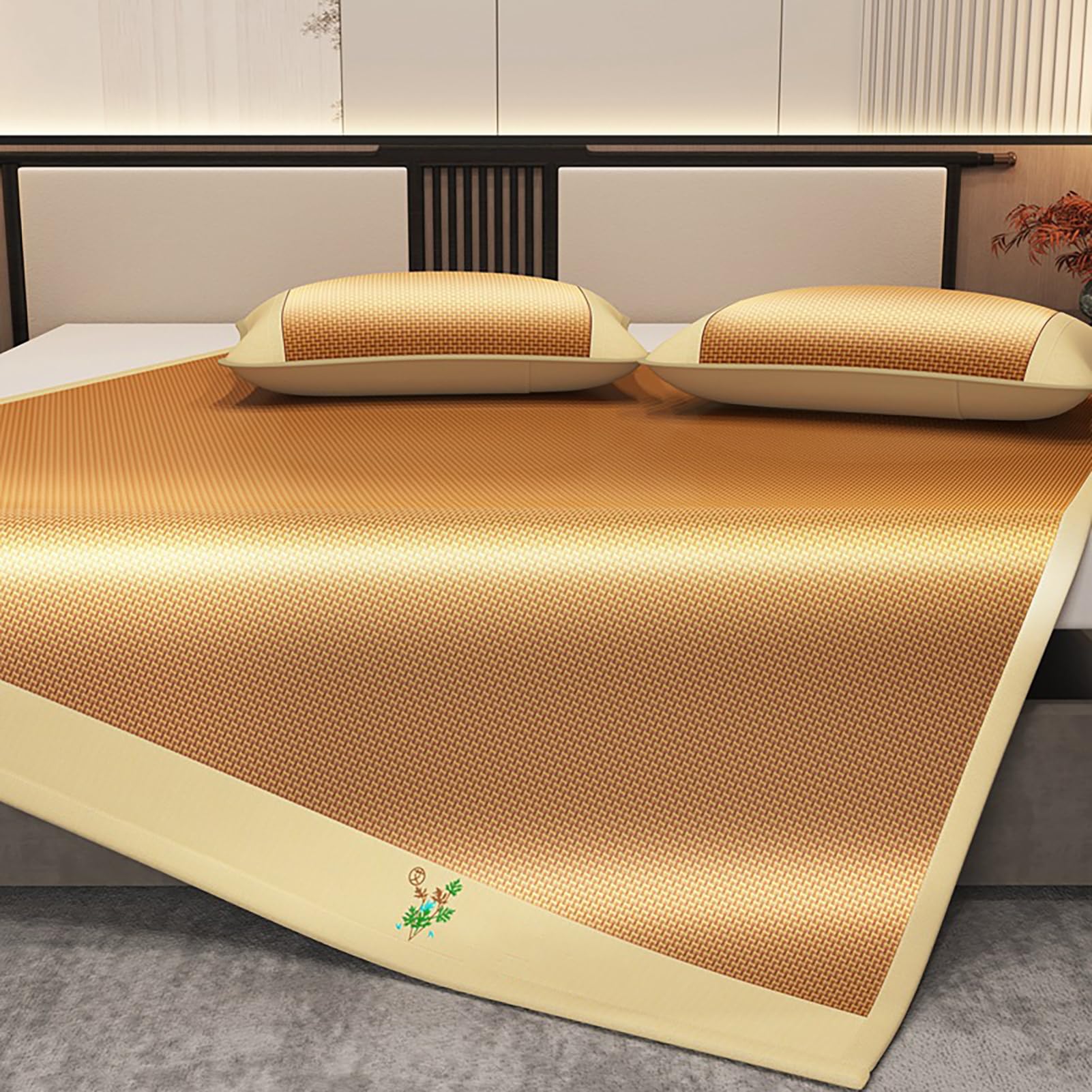 FIgpmwld Summer Bamboo Sleeping Mat Various Sizes Foldable Ice Rattan Cooling Pad For Home Hotel(B,180 * 200CM)