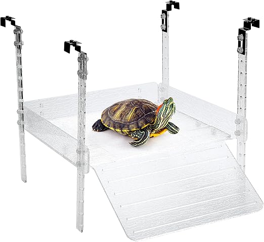Hanging Turtle Basking Platform for Aquatic Turtles 40 Breeder 75 Gallon, Aquatic Reptile Ramp Dock, Turtle Terrace, Turtle Tank Accessories