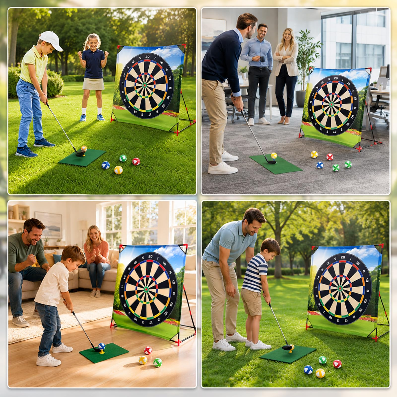 Golfspielset, Golf Battle Spielset Draußen Drinnen Minigolf Kinder Spiele Erwachsene Gartenspiele mit 2 Golfschläger 24 Bällen und Anzeigetafel Fördert Aktives Spielen Golf-Fähigkeiten
