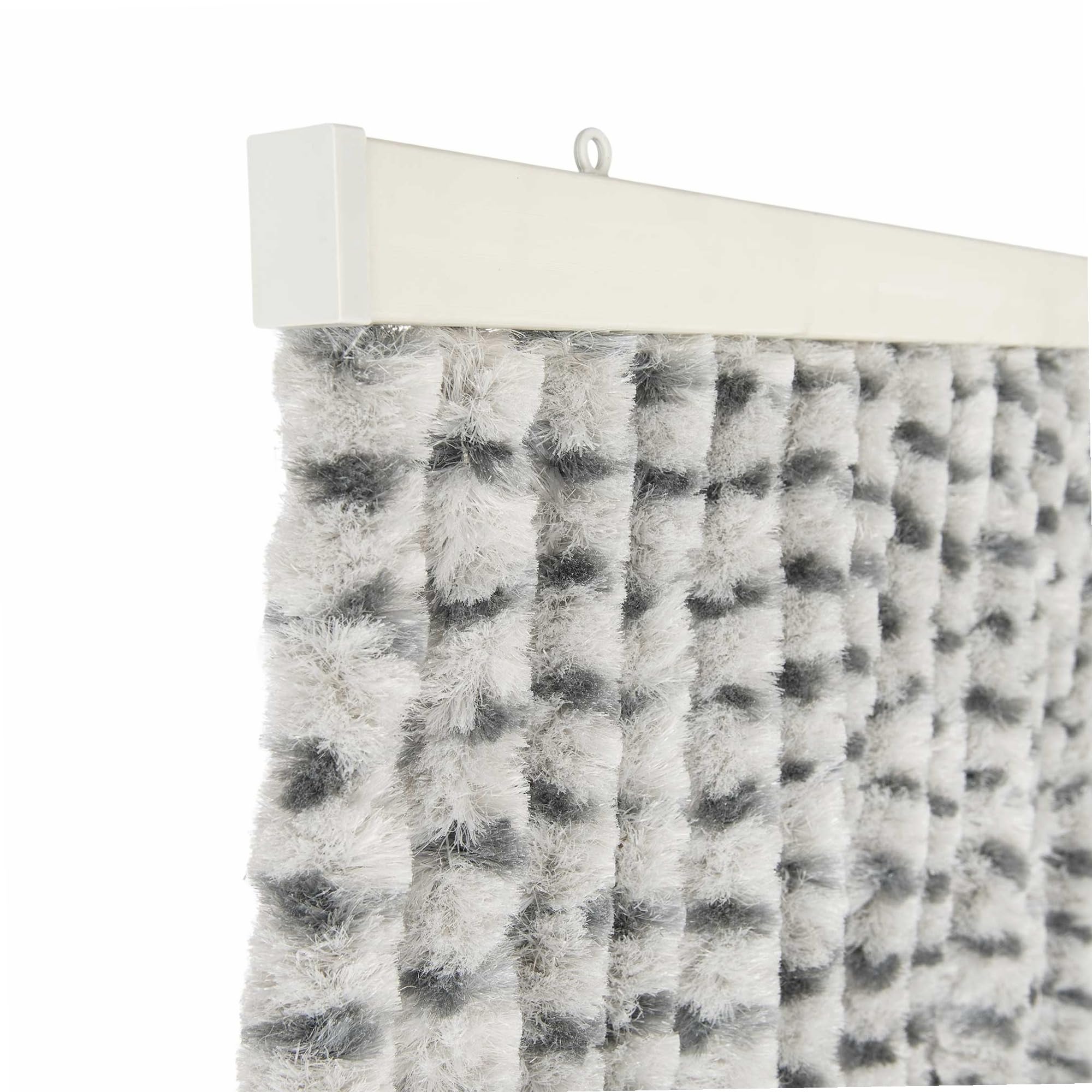 WerkaPro 10776 - Rideau de Port Chenille - 90 x 220 cm - Gris clair et Anthracite - Rideau Ajustable - Traité anti UV