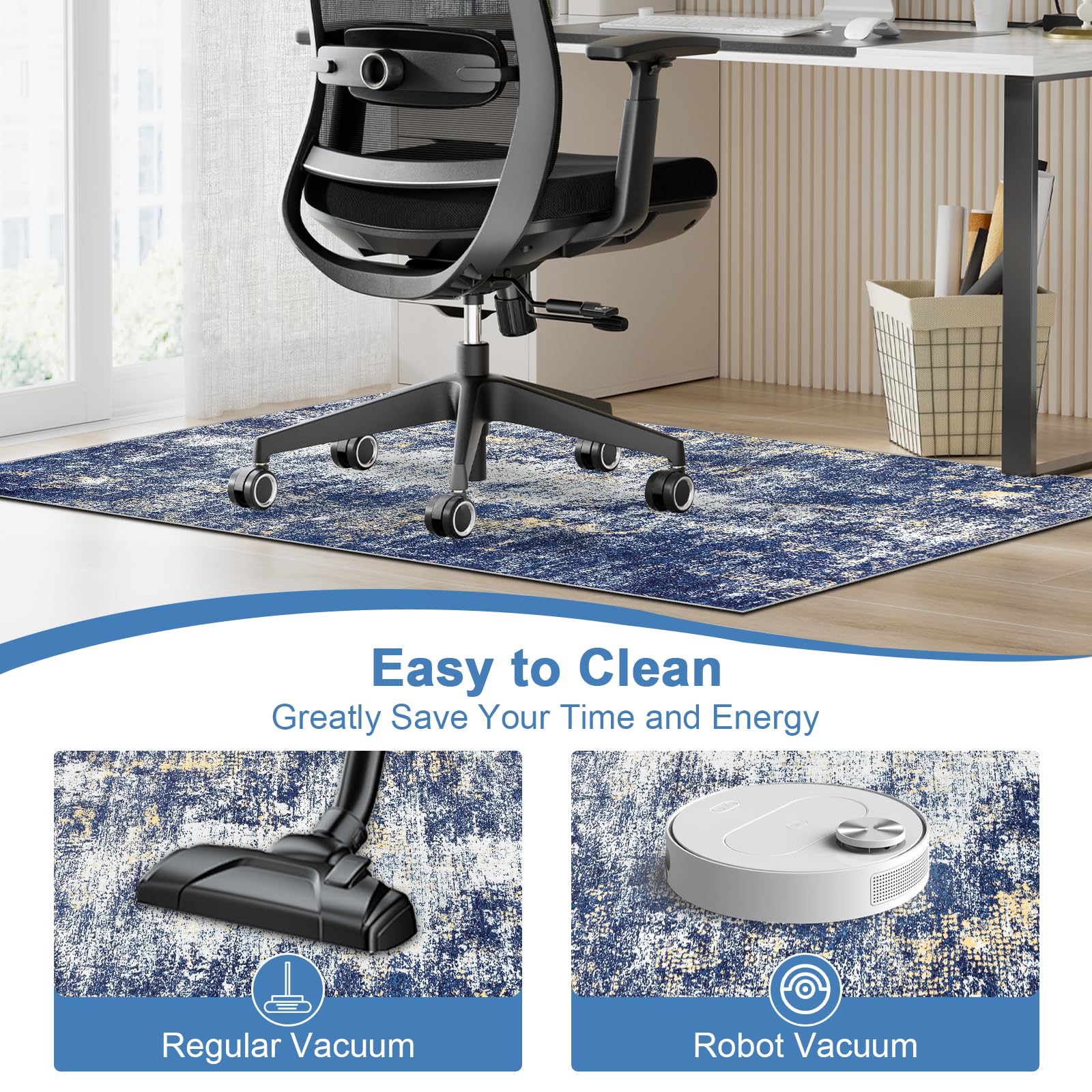 Capslpad Alfombrillas para sillas de oficina para suelos de madera dura, antideslizantes, modernas, abstractas, multiusos, para el hogar, protectores de suelo de pelo bajo, alfombra para silla de