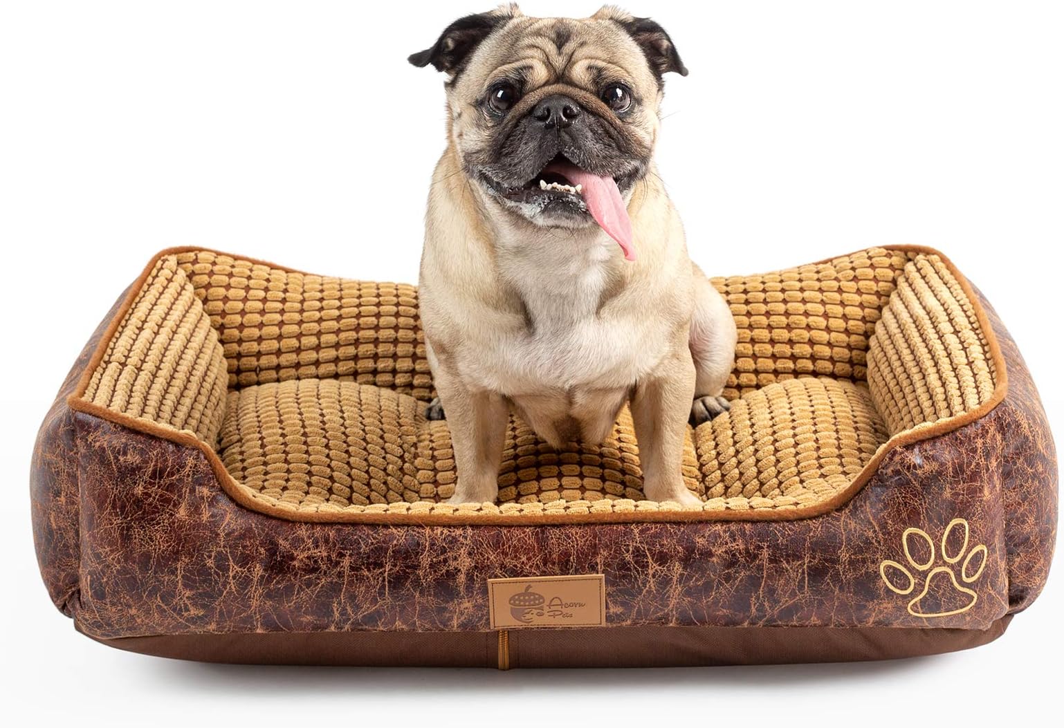 B-601 Deluxe Coffee Color Dog Bed Cat Pet Pillow Fleece 70 x 55 CM For Small or Medium Dogs, Using Fur Velvet, Oxford Fabric, Detachable and Washable